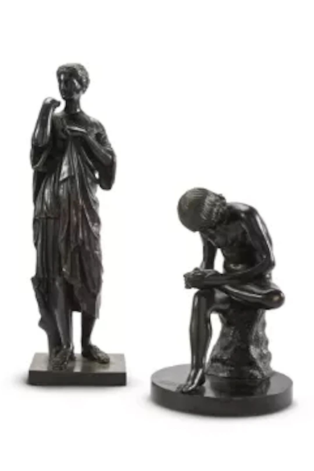 TWO GRAND TOUR BRONZES 'SPINARIO' AND 'DIANA OF GABII', 19TH CENTURY