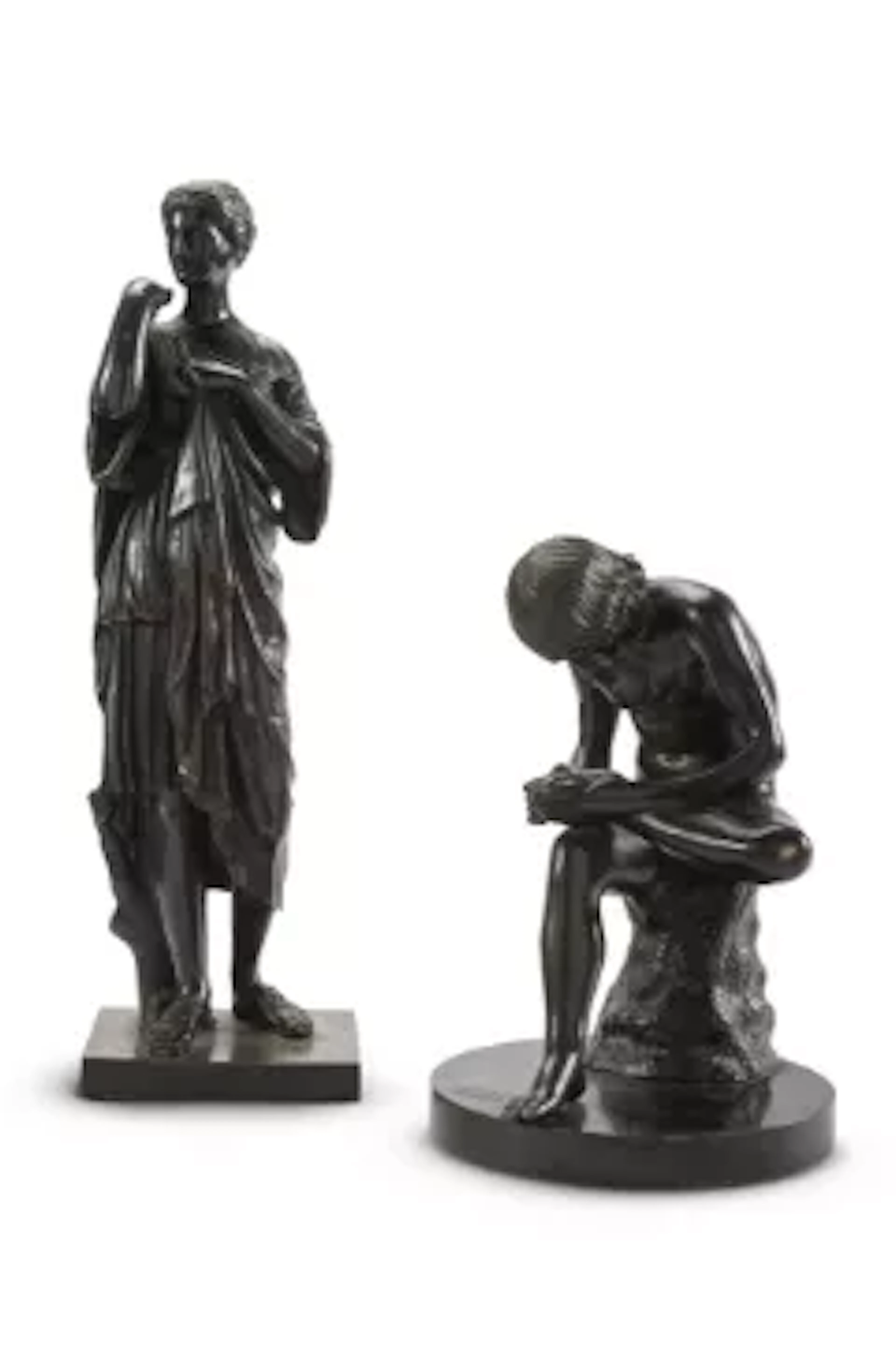TWO GRAND TOUR BRONZES 'SPINARIO' AND 'DIANA OF GABII', 19TH CENTURY