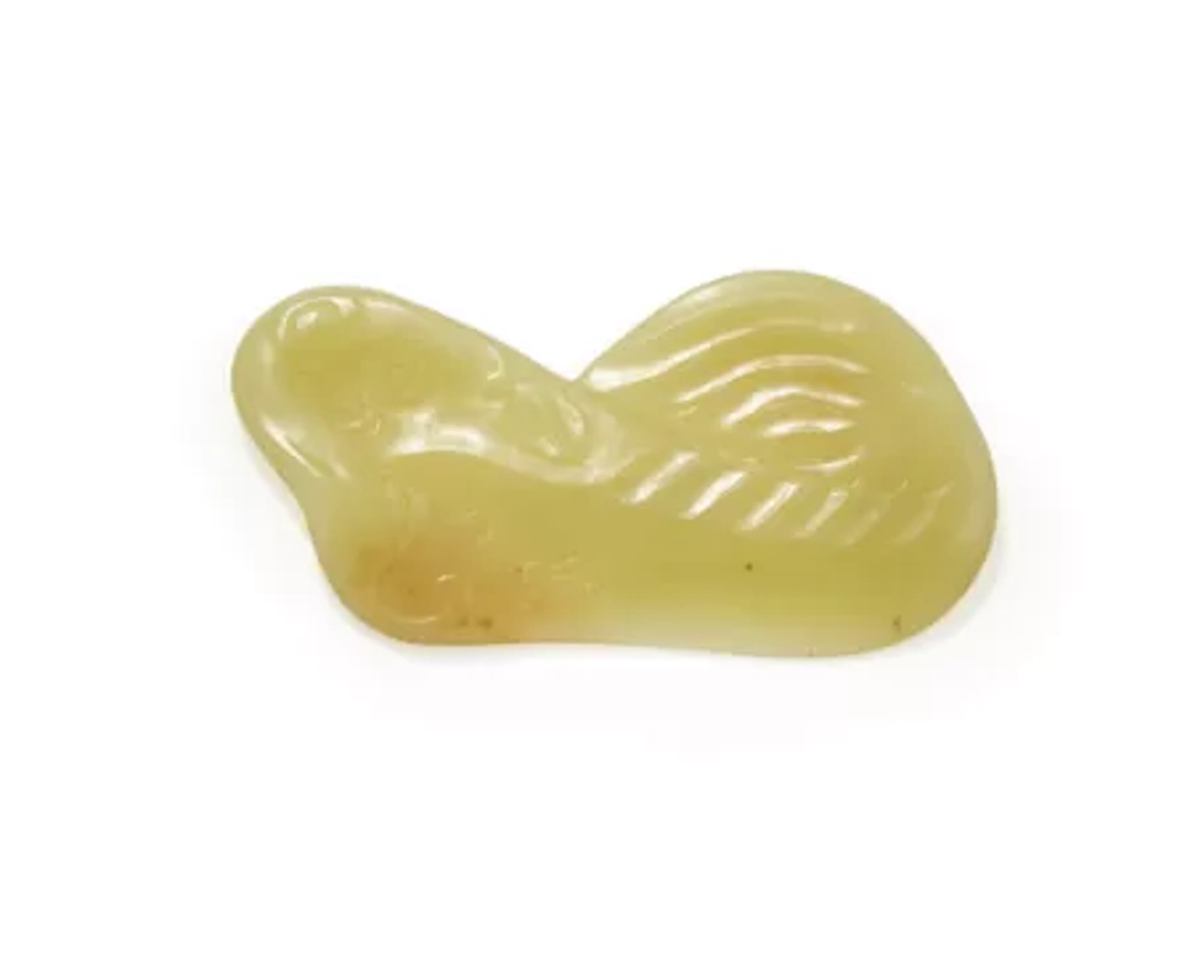 A Chinese yellow jade 'Catfish' carving, Qing Dynasty