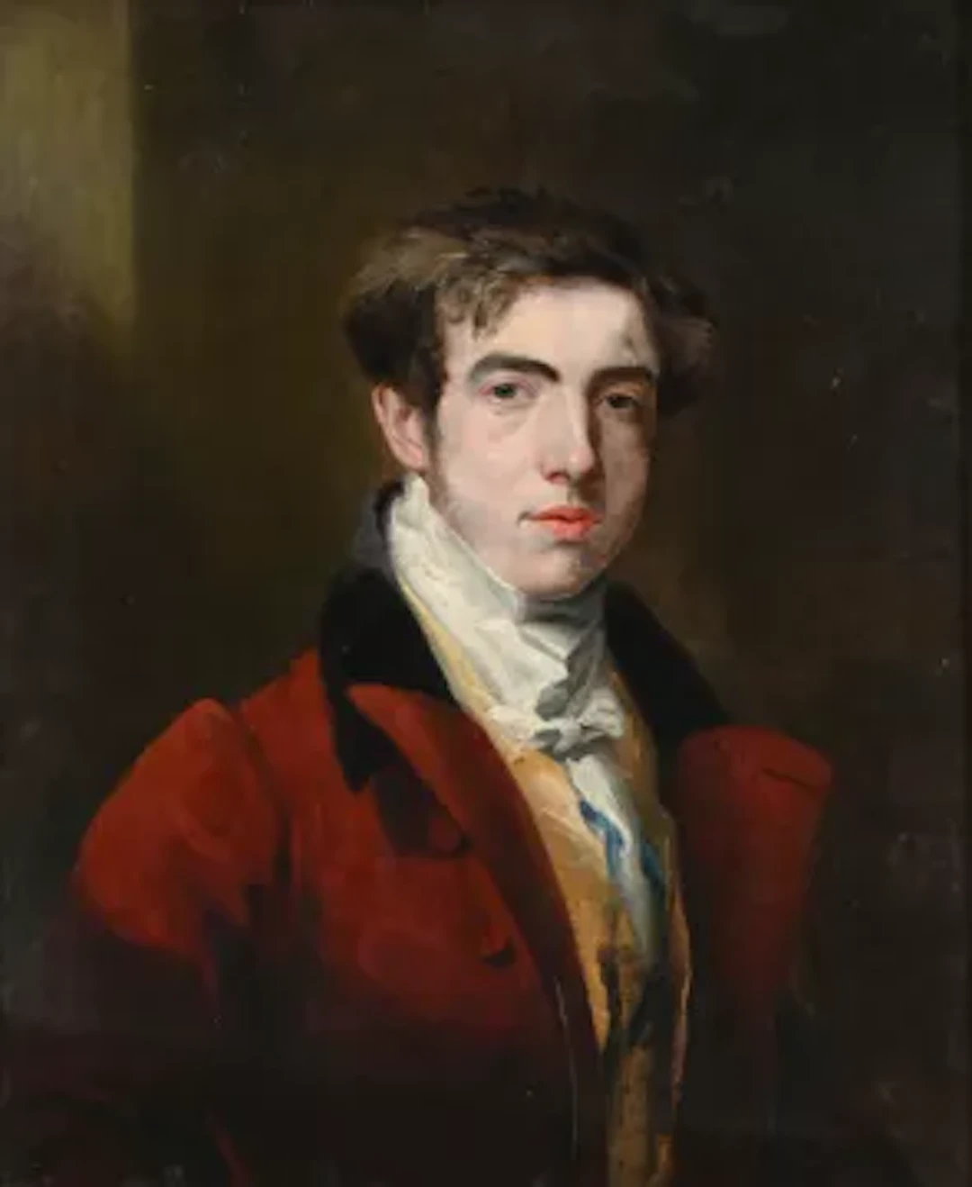 ENGLISH SCHOOL (EARLY 19TH CENTURY), PORTRAIT OF A MAN IN A RED JACKET