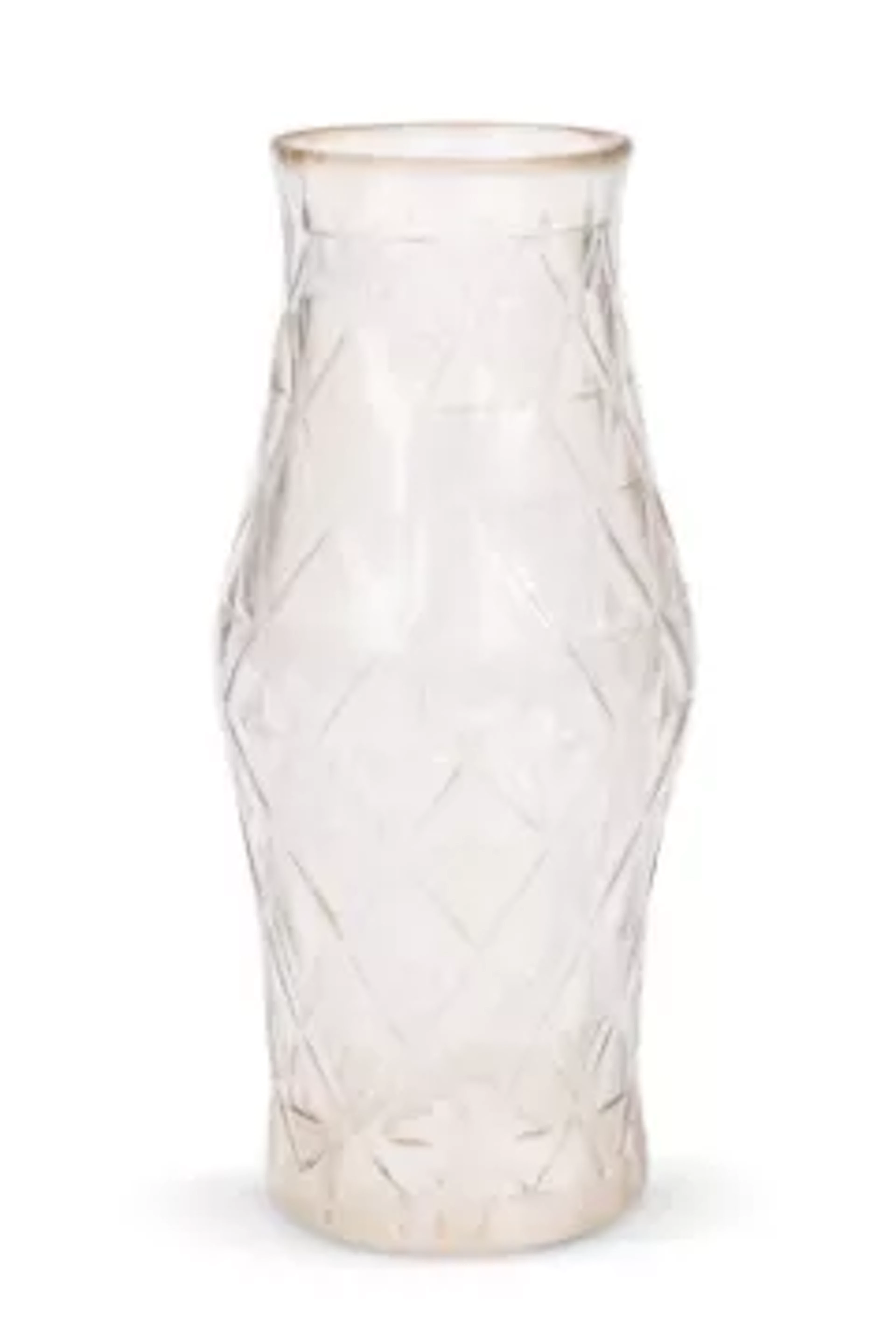 A CLEAR AND FACET-CUT BALUSTER STORM SHADE, INDIAN, 19TH CENTURY