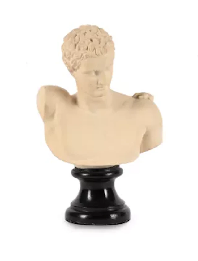 AFTER THE ANTIQUE, A COLD CAST MARBLE BUST OF HERMES, LATE 20TH CENTURY
