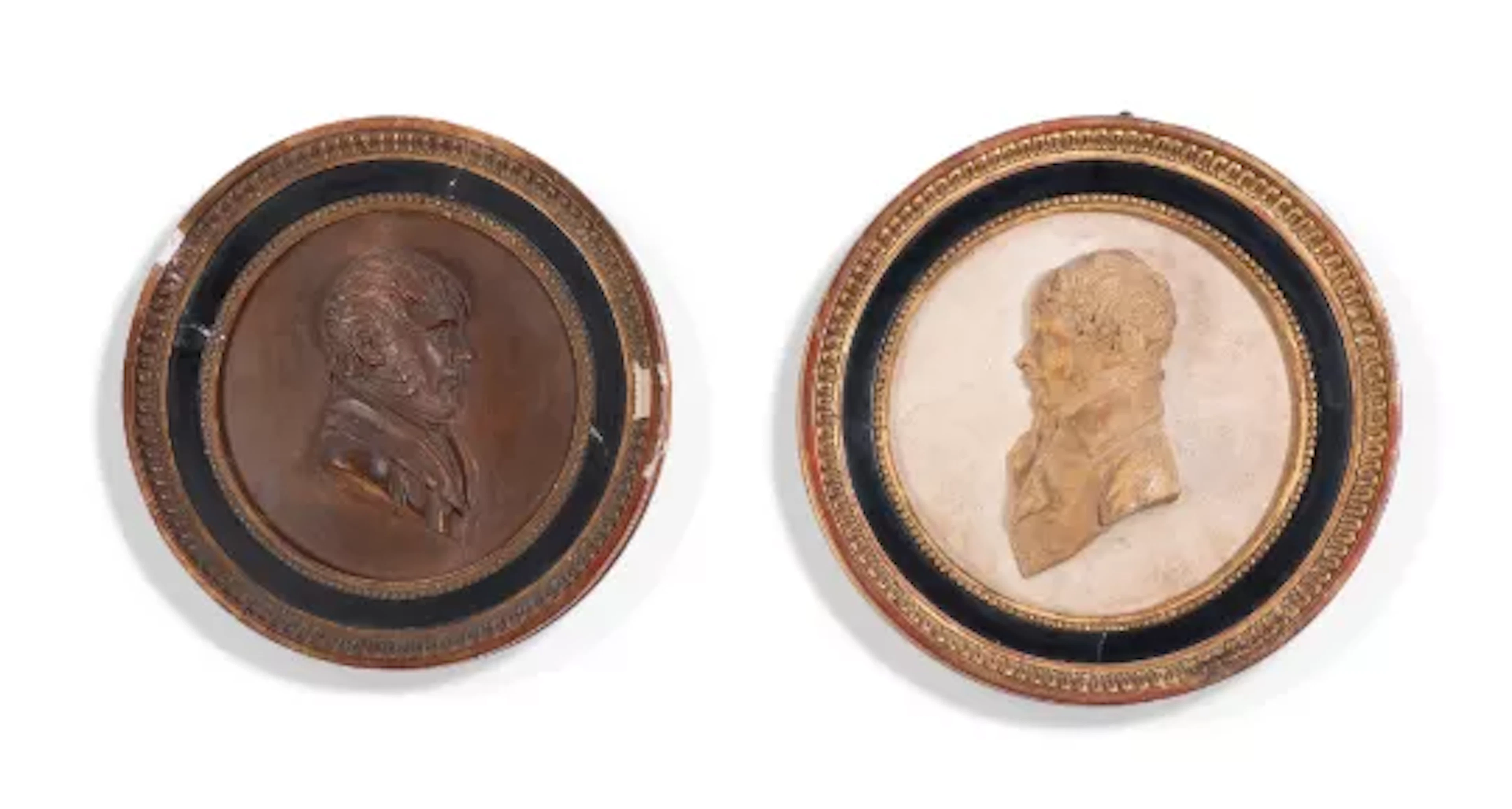 WORKSHOP OF JOSEPH CHINARD, A PAINTED PLASTER PROFILE PORTRAIT OF