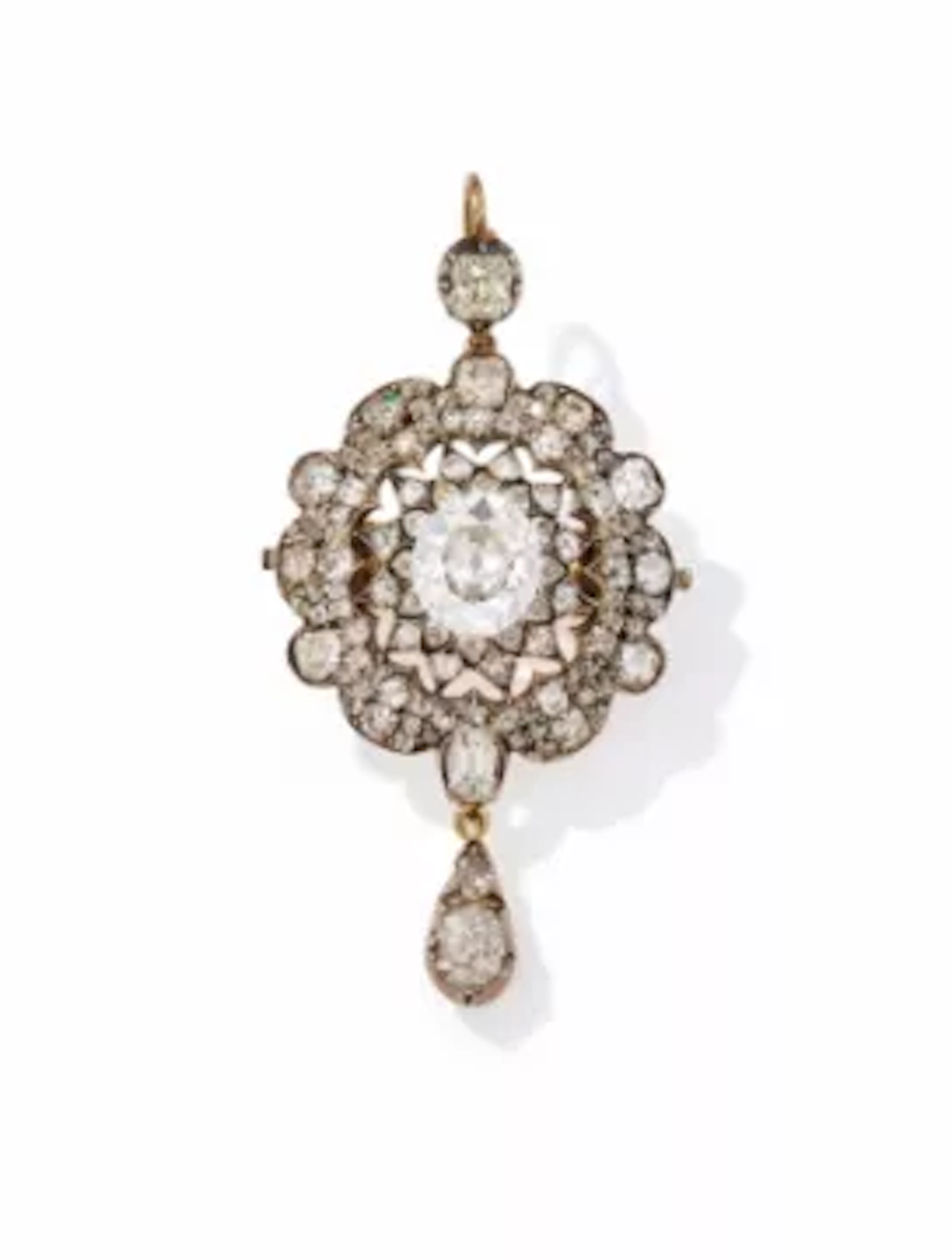 A LATE VICTORIAN DIAMOND BROOCH/PENDANT