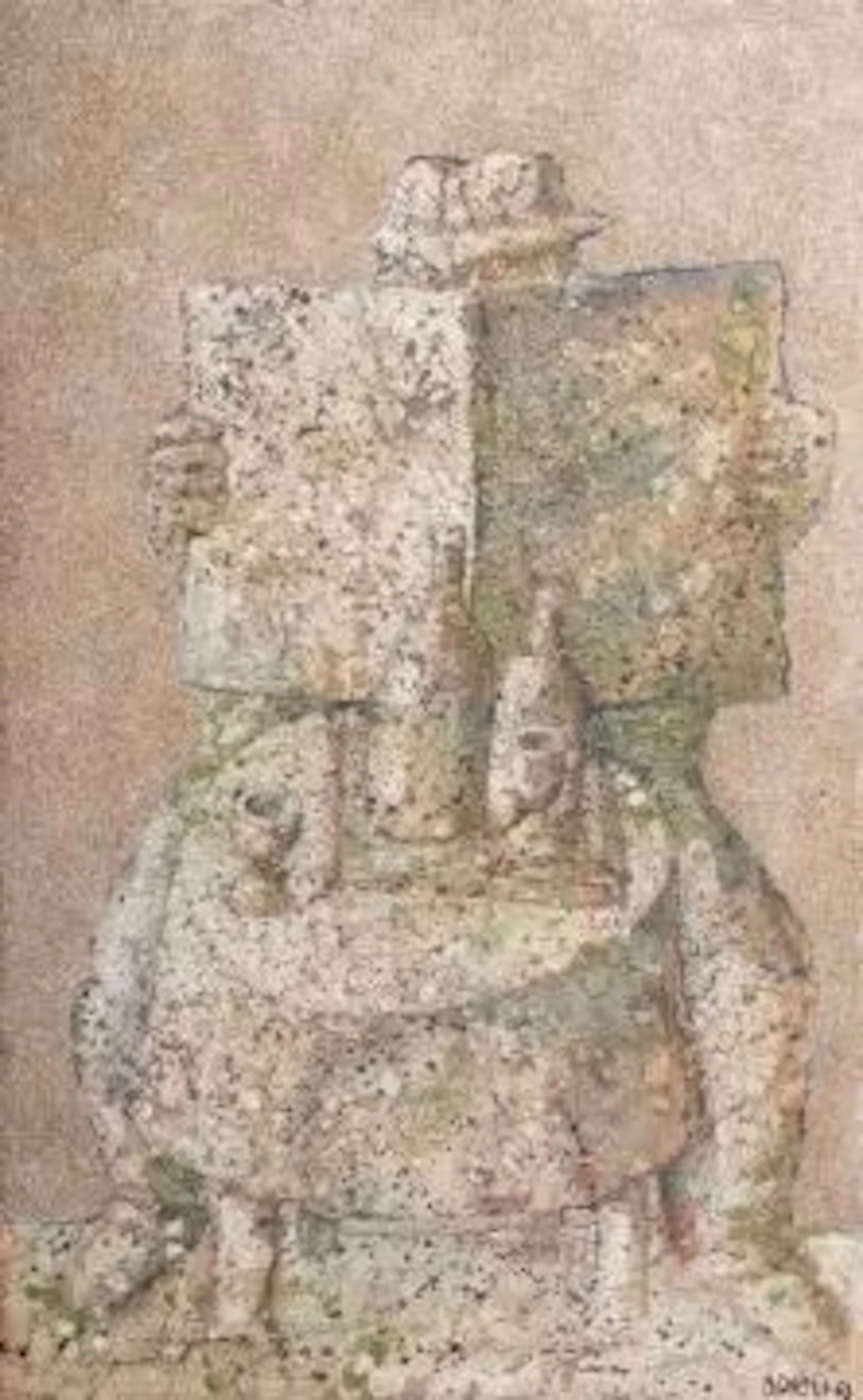 λ DOMENICO GNOLI (ITALIAN 1933-1970), MAN READING NEWSPAPER