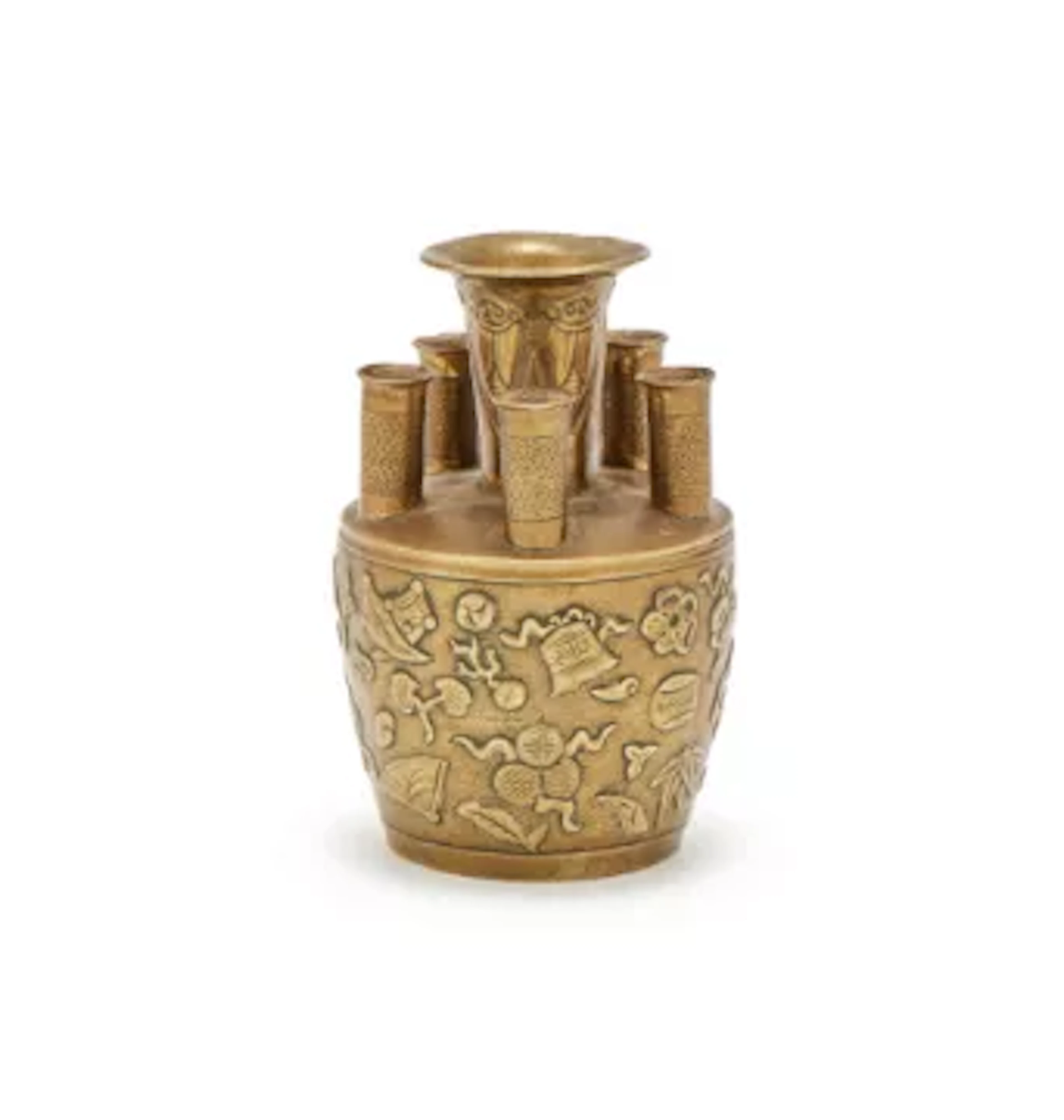 A Chinese bronze 'Six tubes' vase, 17th or 18th century