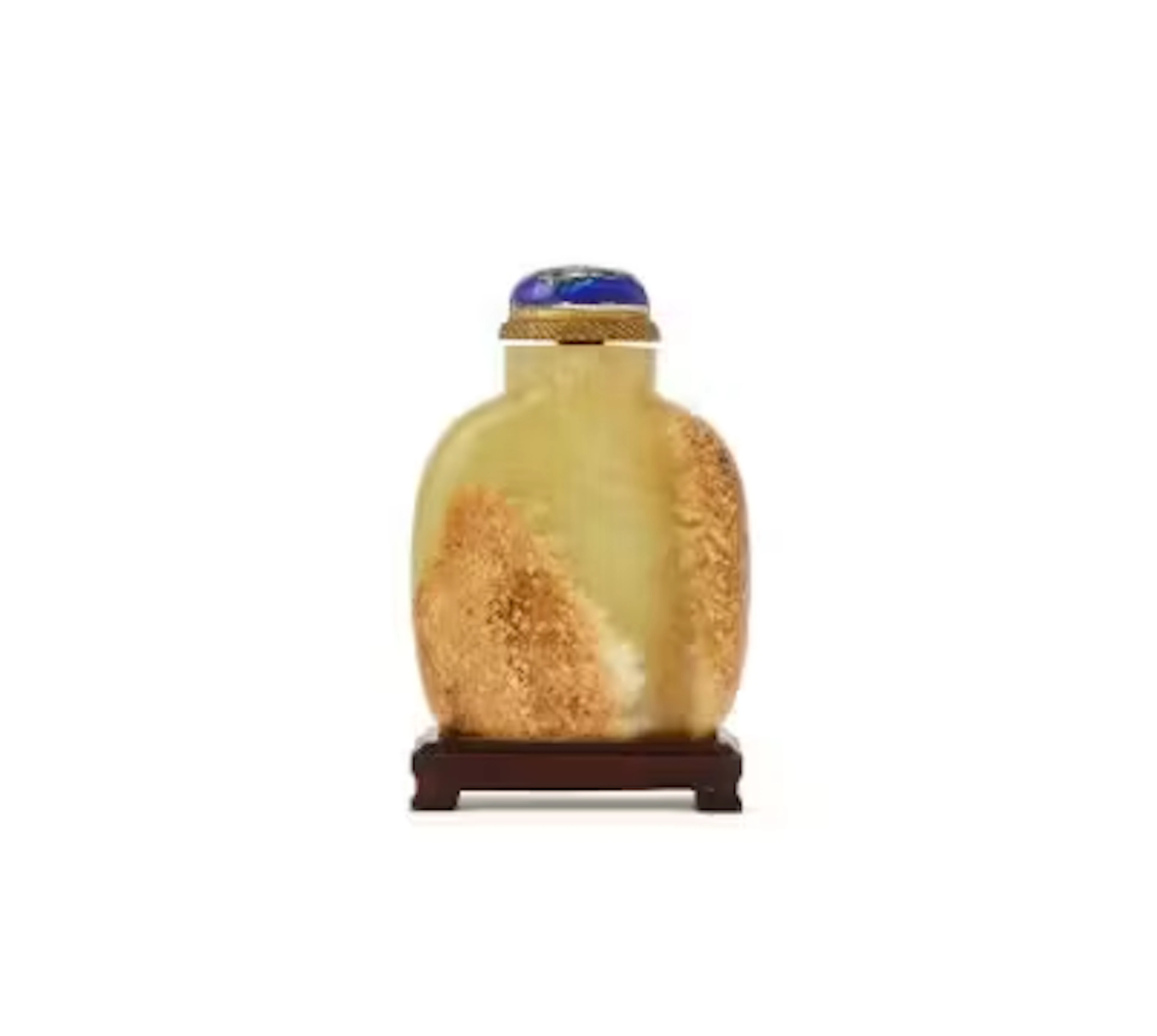 A Chinese yellow and russet jade snuff bottle