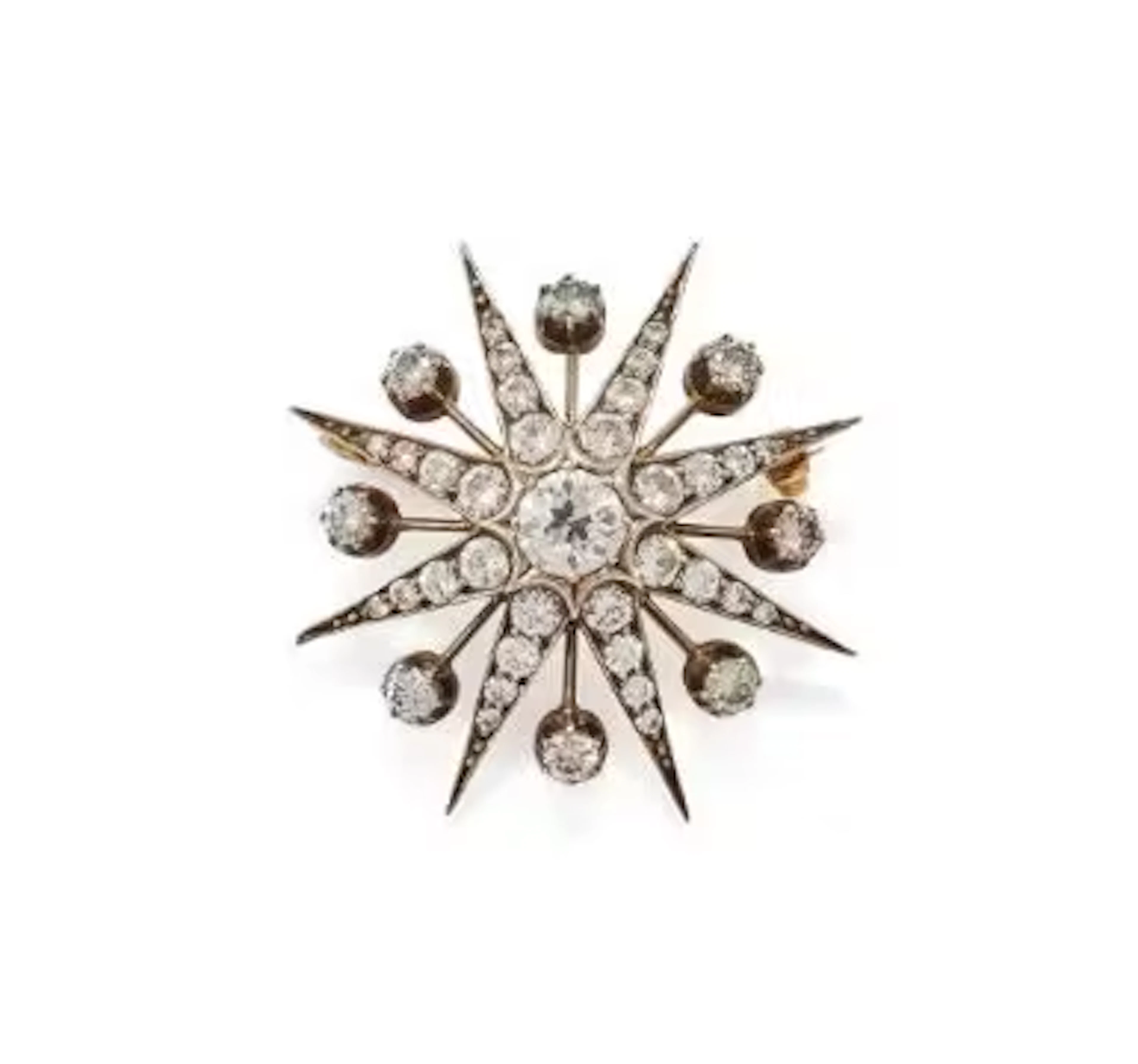 A LATE 19TH CENTURY DIAMOND STAR BROOCH