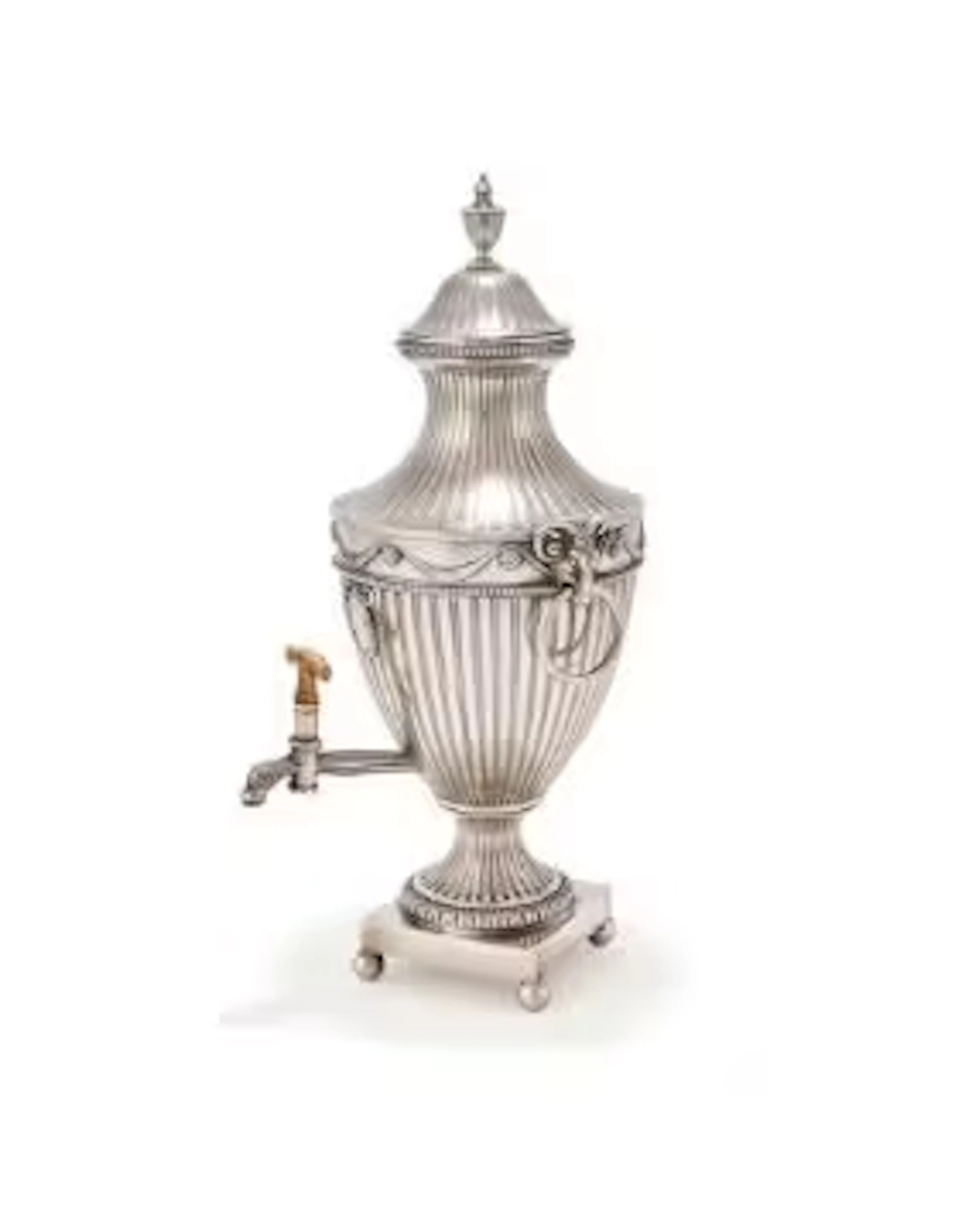 Y A GEORGE III SILVER TEA URN/SAMOVAR