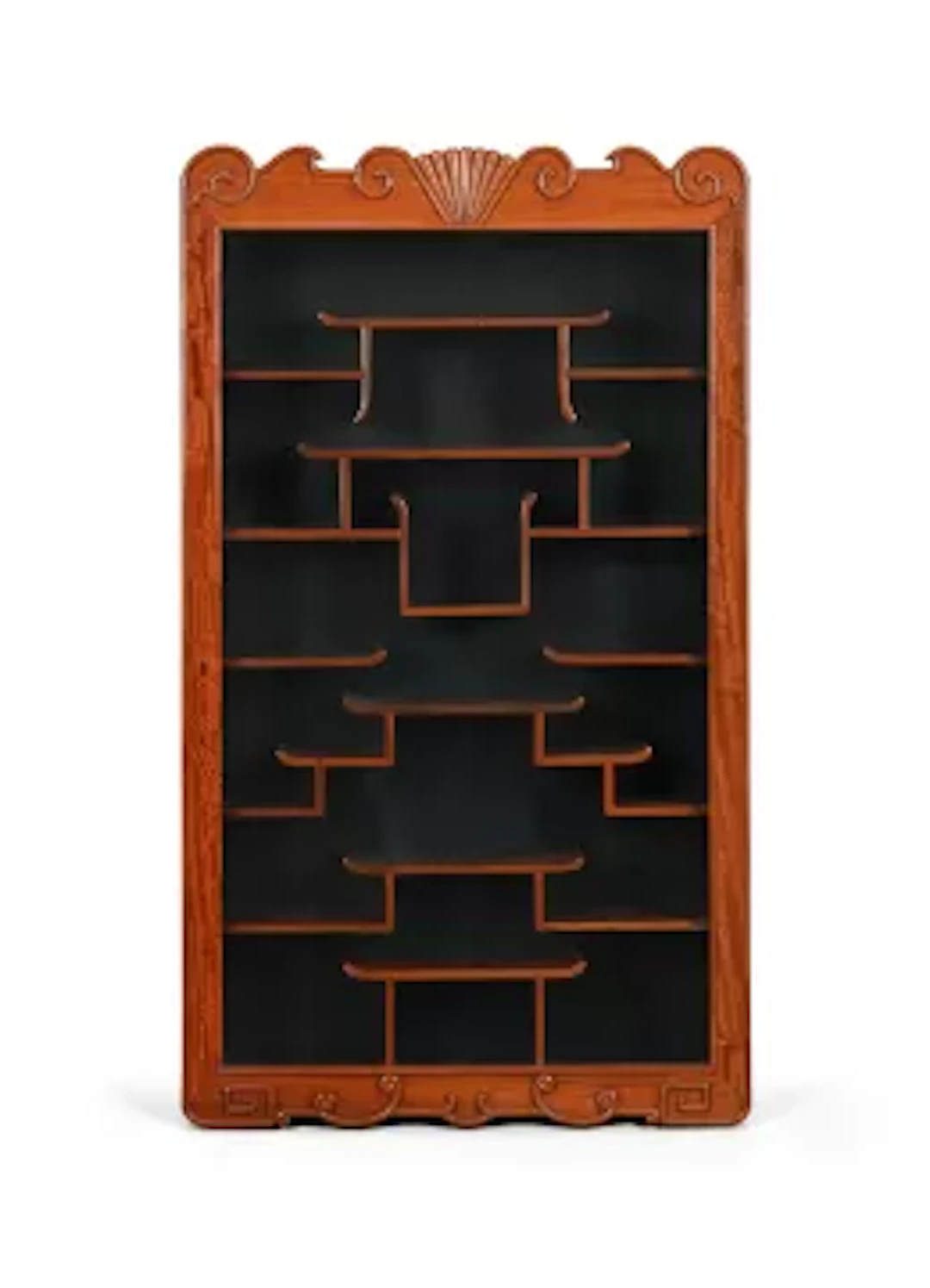 A Chinese wood snuff bottle display cabinet, 20th century