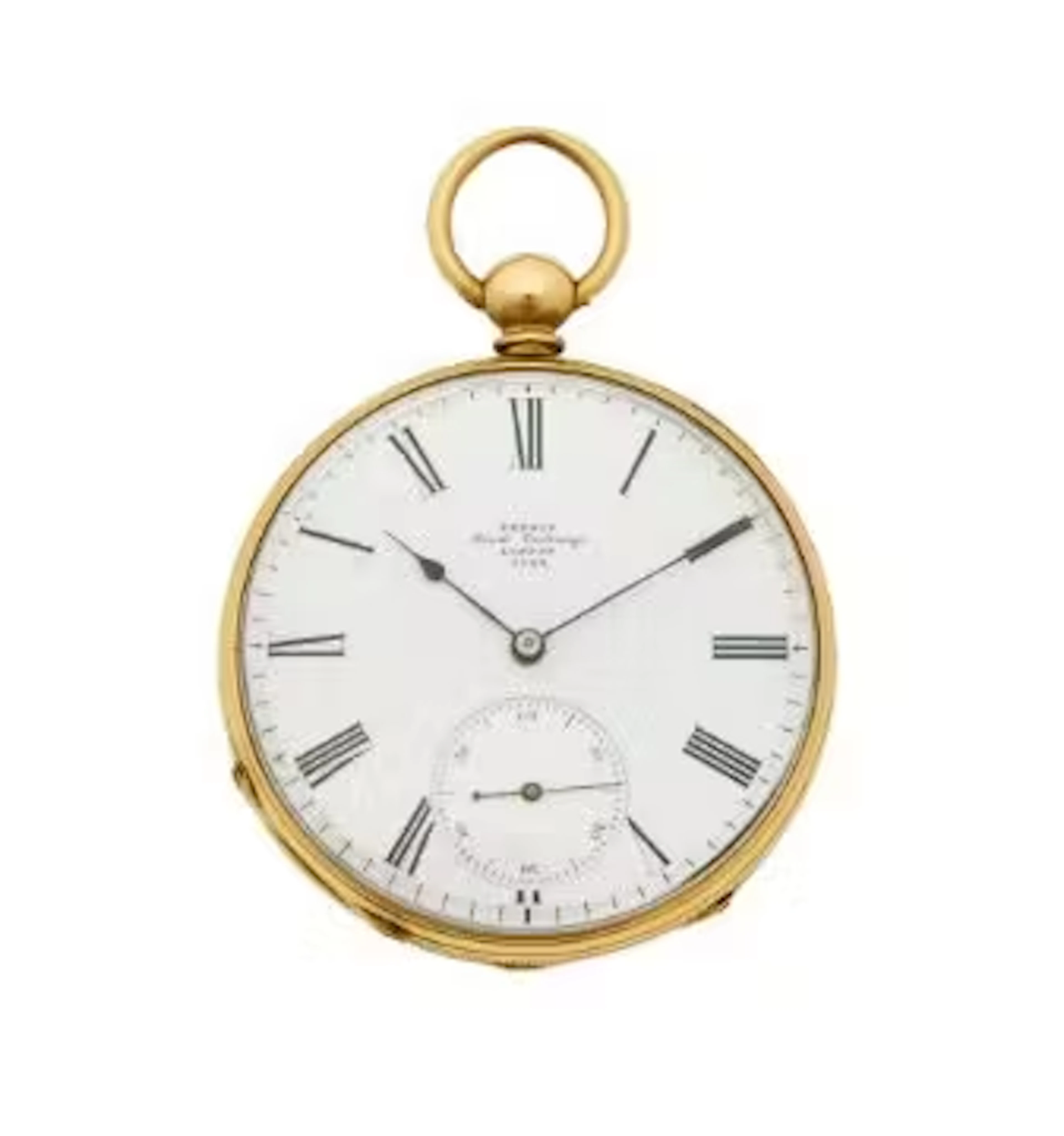 FRENCH ROYAL EXCHANGE, LONDON, A GOLD OPEN FACE POCKET WATCH