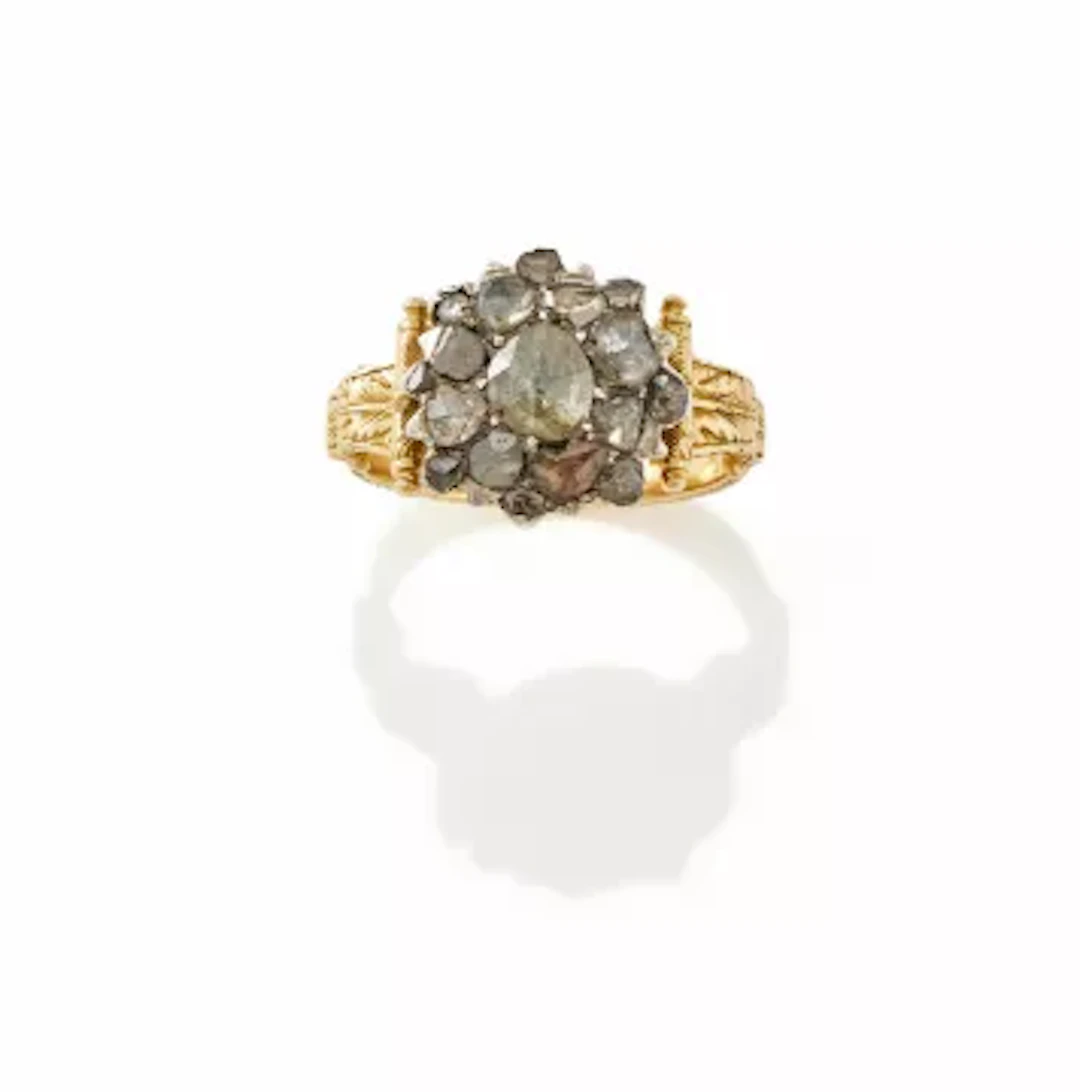 A WILLIAM IV DIAMOND CLUSTER RING, CIRCA 1830S