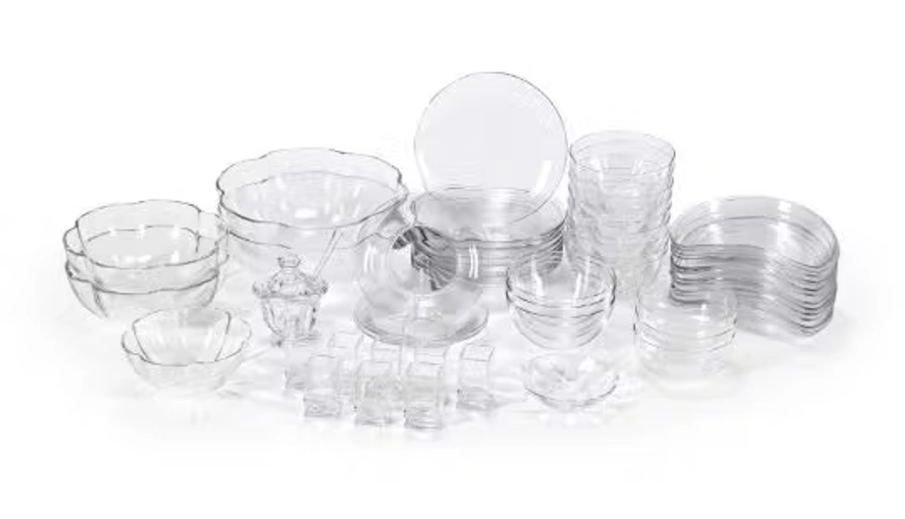 BACCARAT, A CLEAR GLASS COMPOSITE PART DESSERT SERVICE