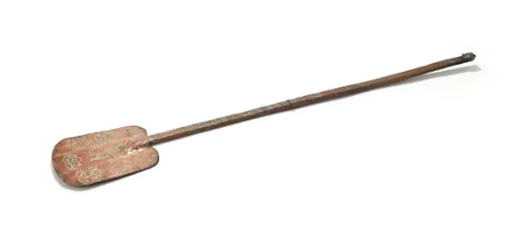 A Tibetan copper ritual fire spade, 19th century
