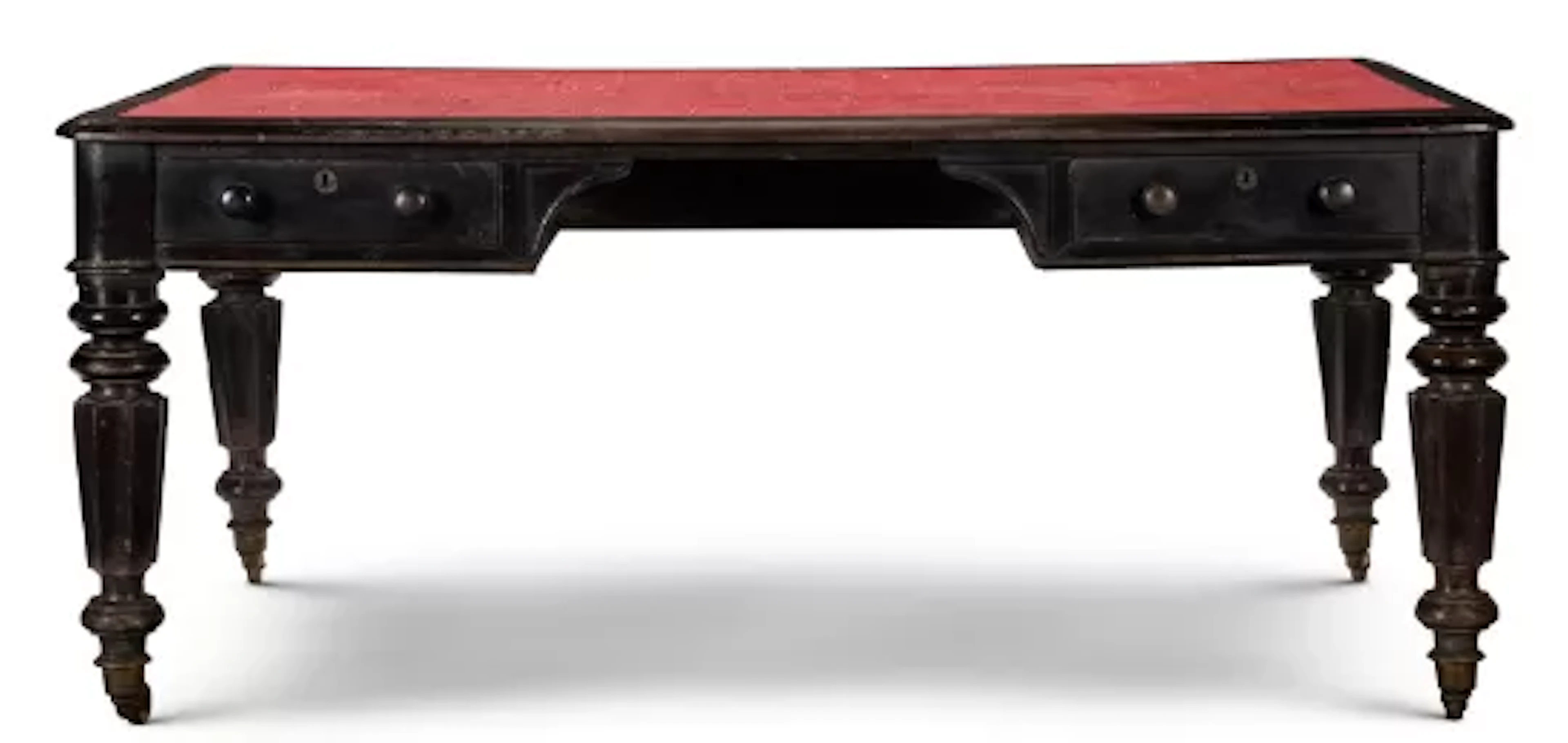 ‡ AN EBONISED WRITING TABLE, BY CURRIE & CO, CALCUTTA, CIRCA 1840