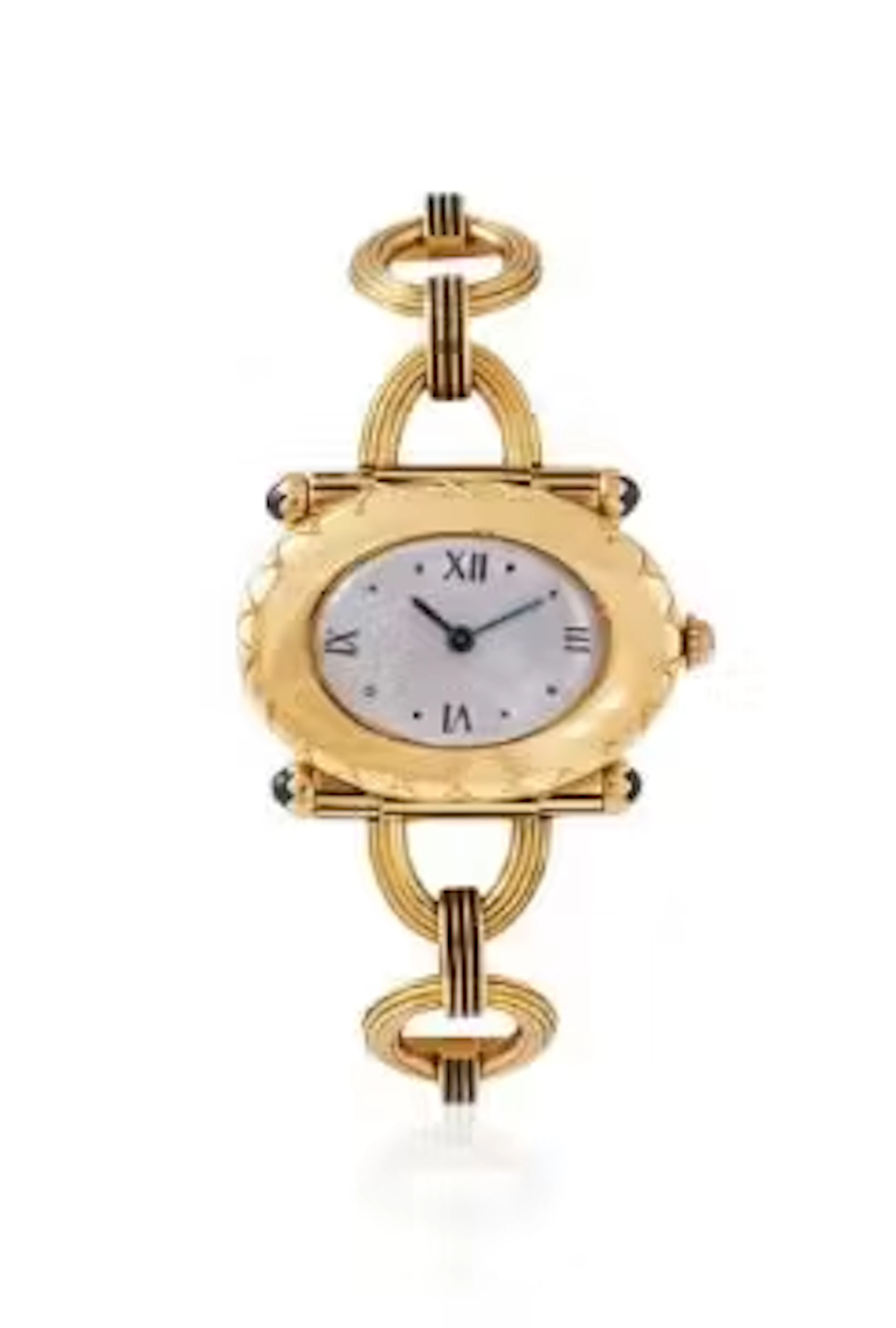 Y ROGER DOYLE, A SAPPHIRE AND ENAMEL WRISTWATCH