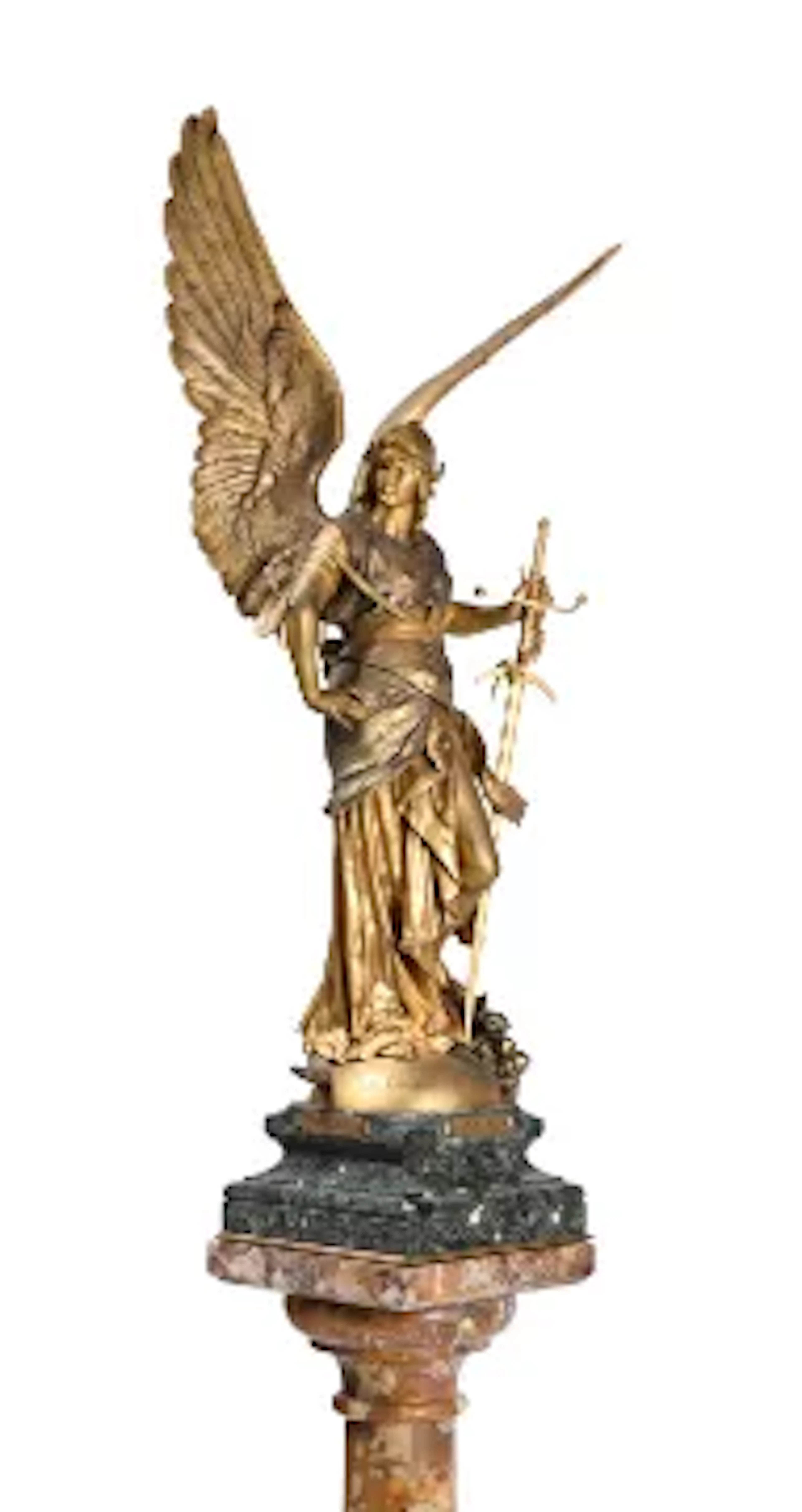 JULES FÉLIX COUTAN (1848-1939), A LARGE GILT BRONZE FIGURE OF PAIX