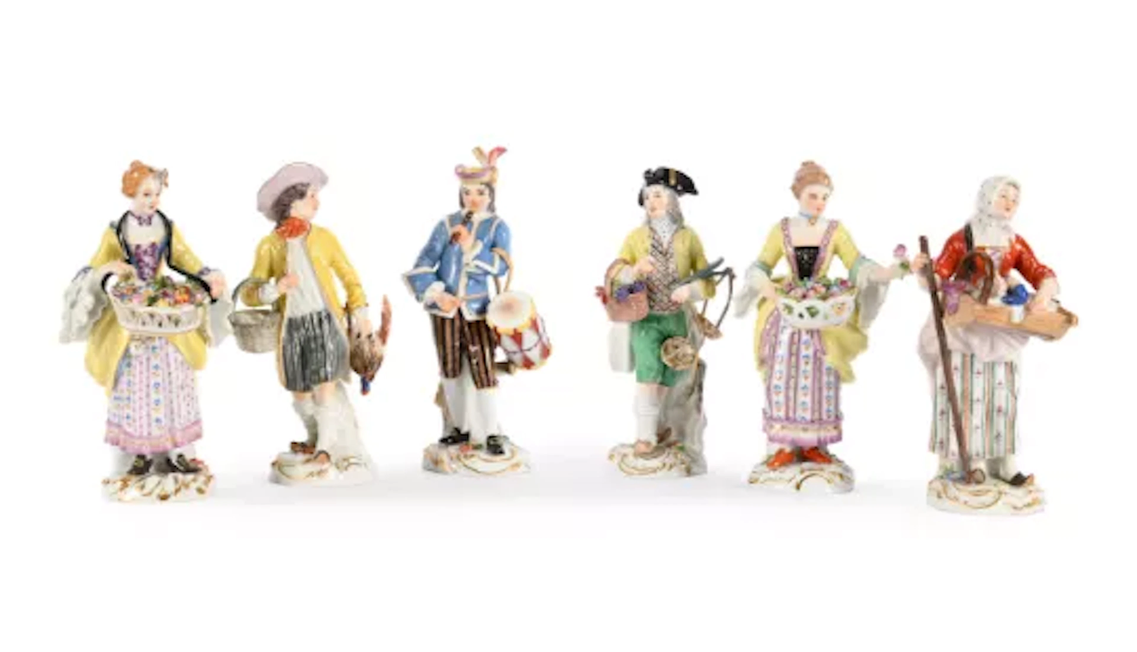 SIX MEISSEN PORCELAIN FIGURES FROM THE 'CRIS DE PARIS' SERIES, SECOND
