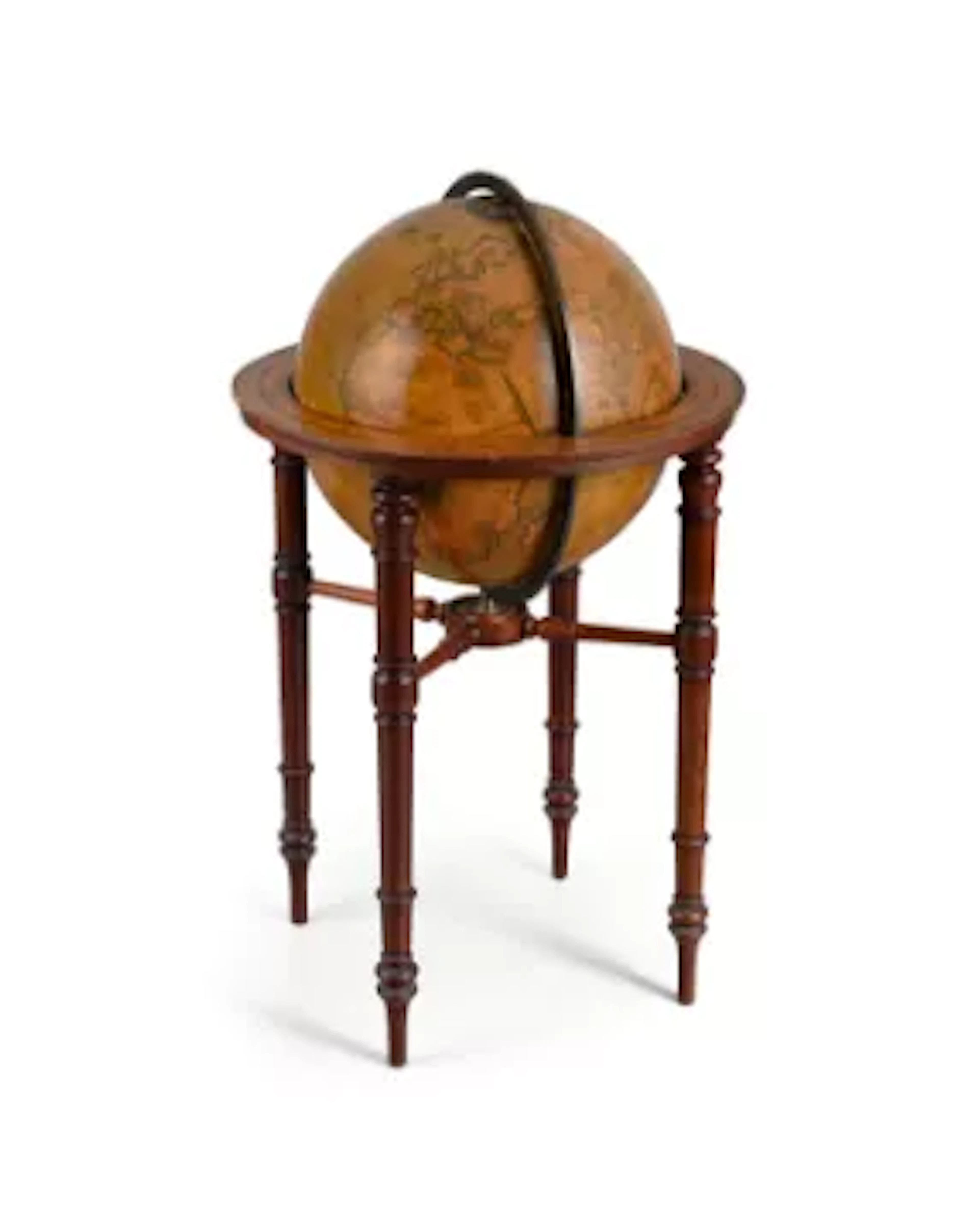 A VICTORIAN 18, INCH TERRESTRIAL FLOOR-STANDING LIBRARY GLOBE