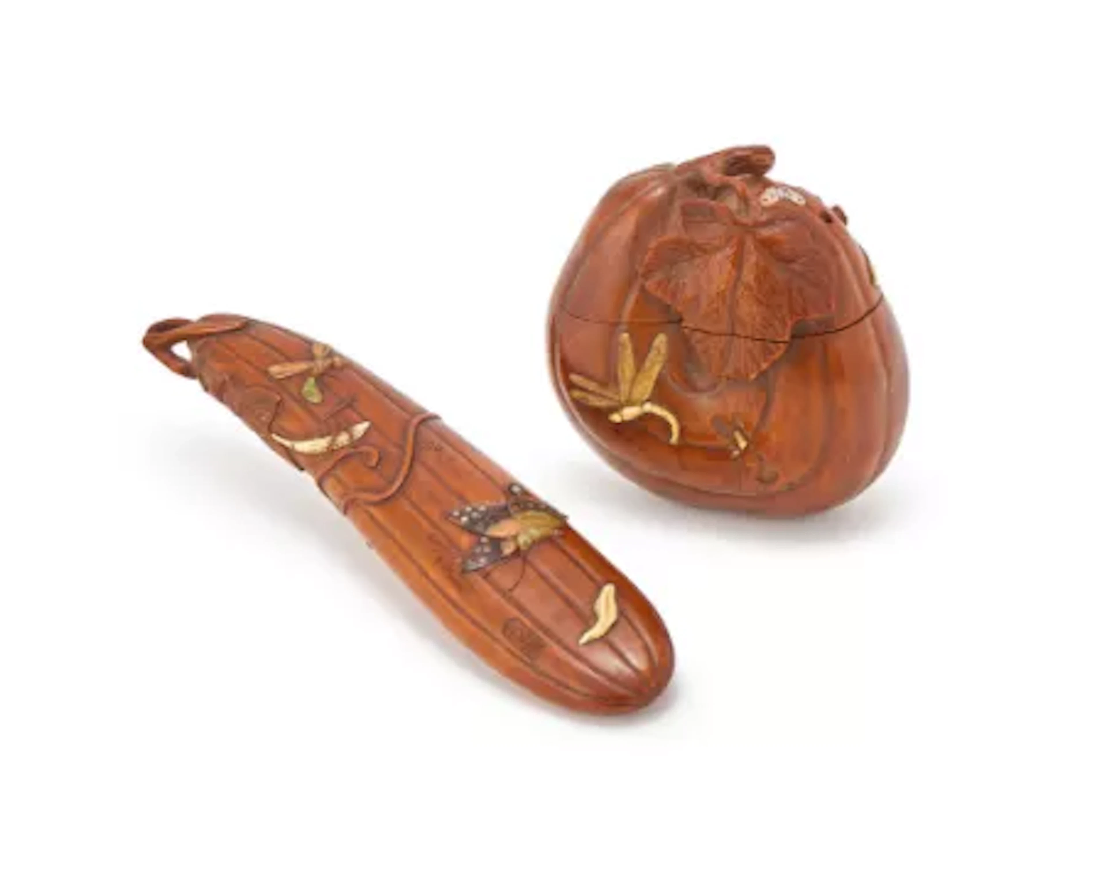 Y Sanko (?): A, Japanese Boxwood Sashi Netsuke