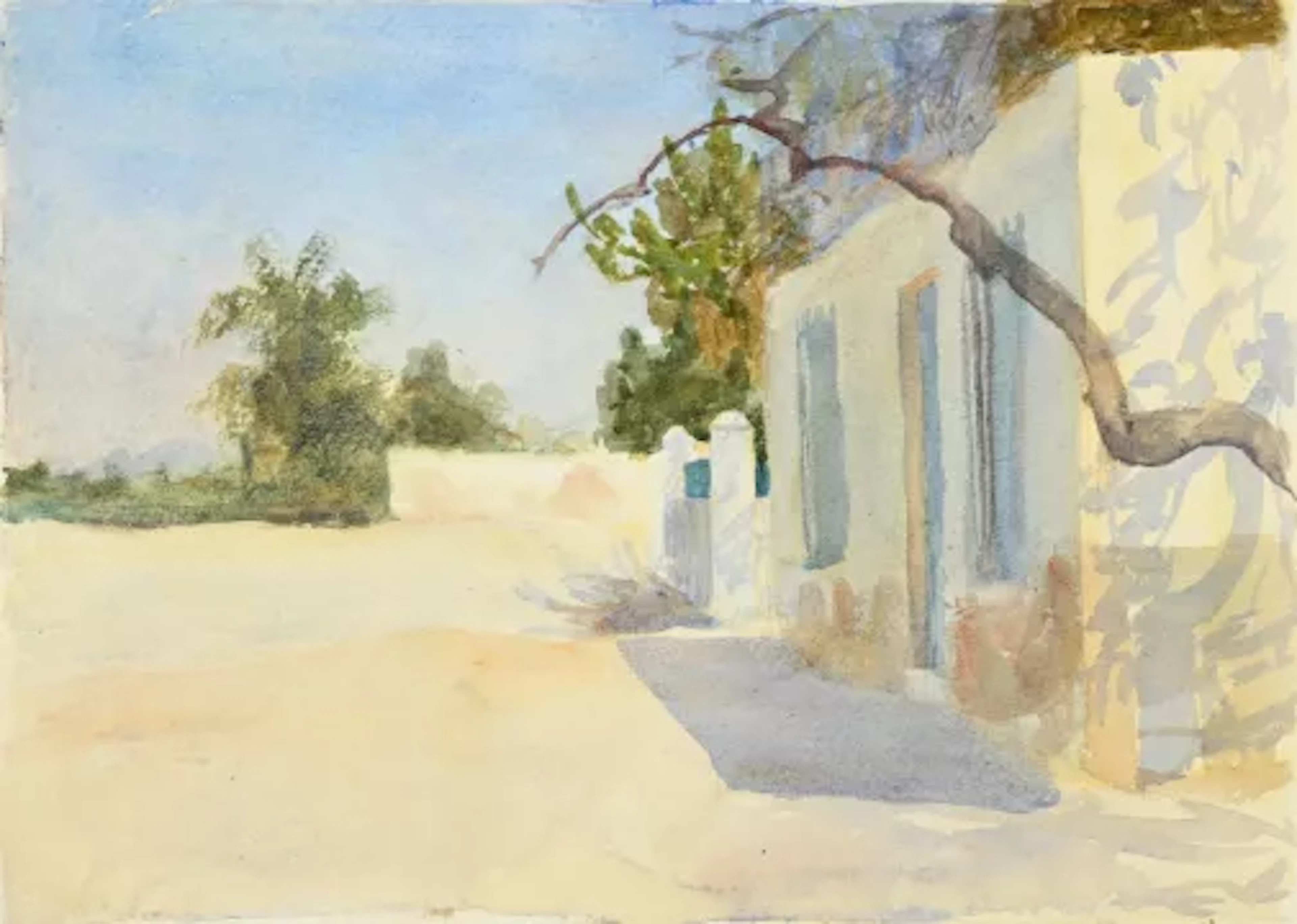 EMILY SARGENT (AMERICAN 1857-1936), GARDEN IN A VILLA, HAMMAMET, TUNISUA
