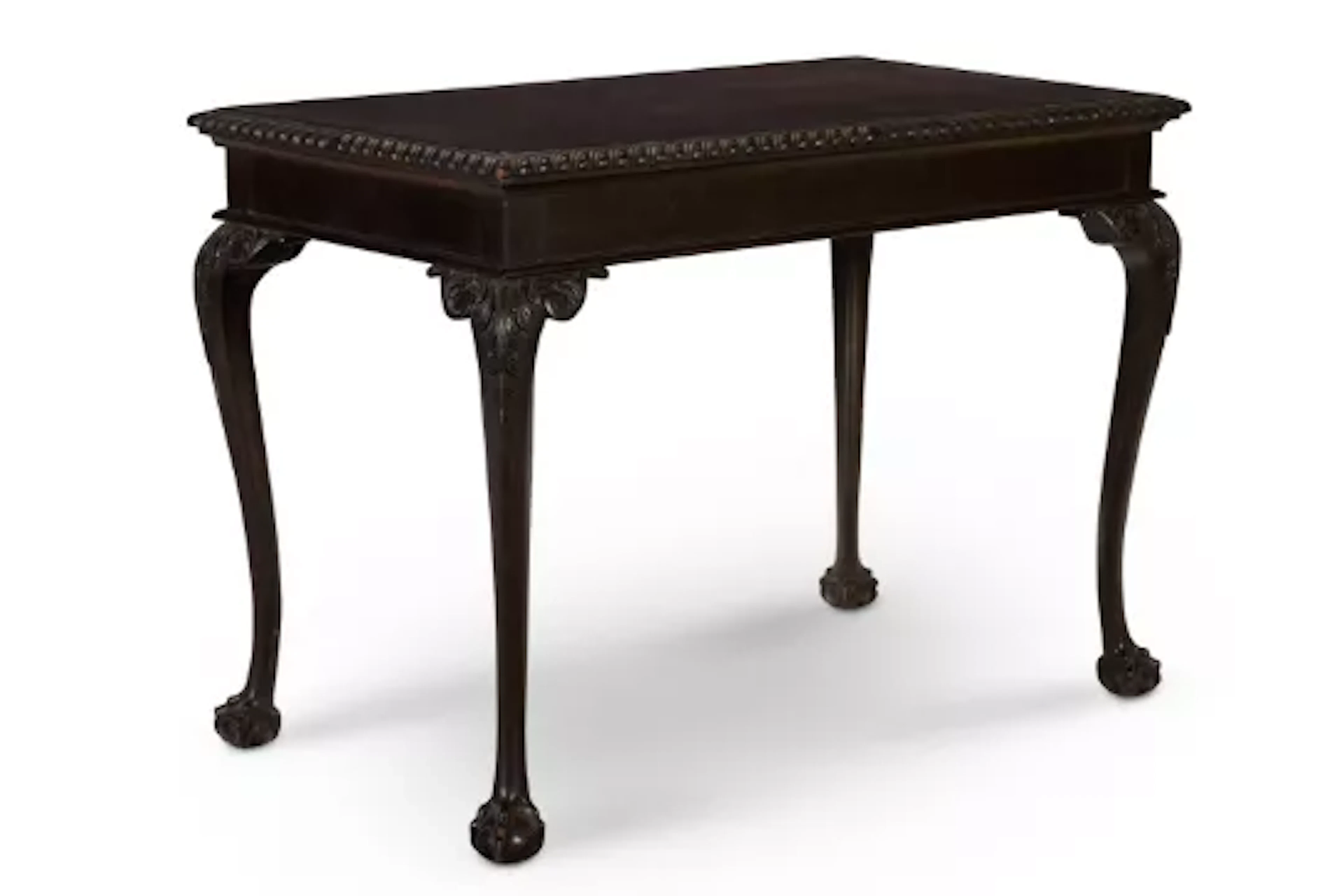 A LACQUERED HARDWOOD CENTRE TABLE, BY CHATTERJEE FURNISHING, CALCUTTA