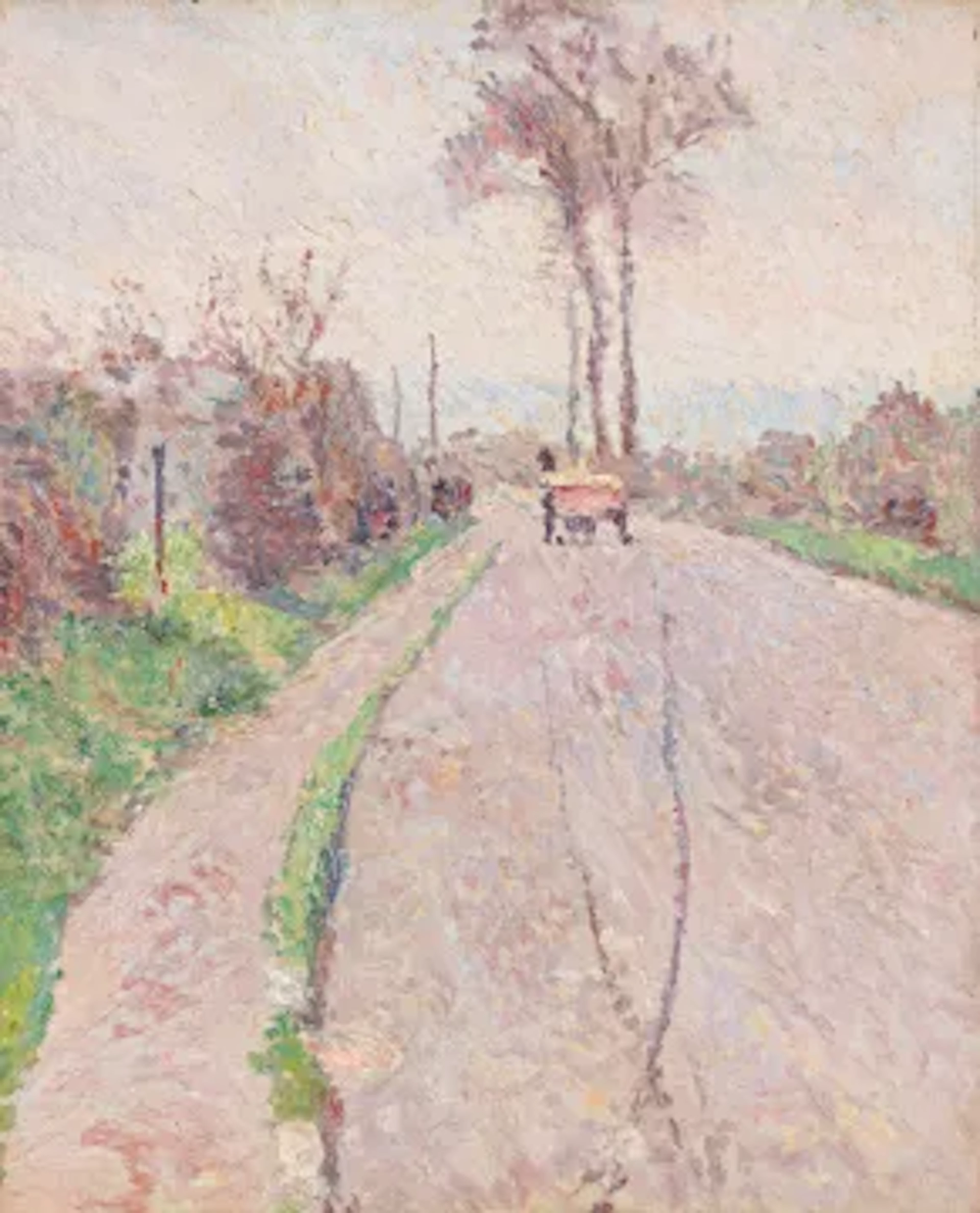 JAMES BROWN (BRITISH 1863-1943), HORSE AND CART ON A COUNTRY LANE