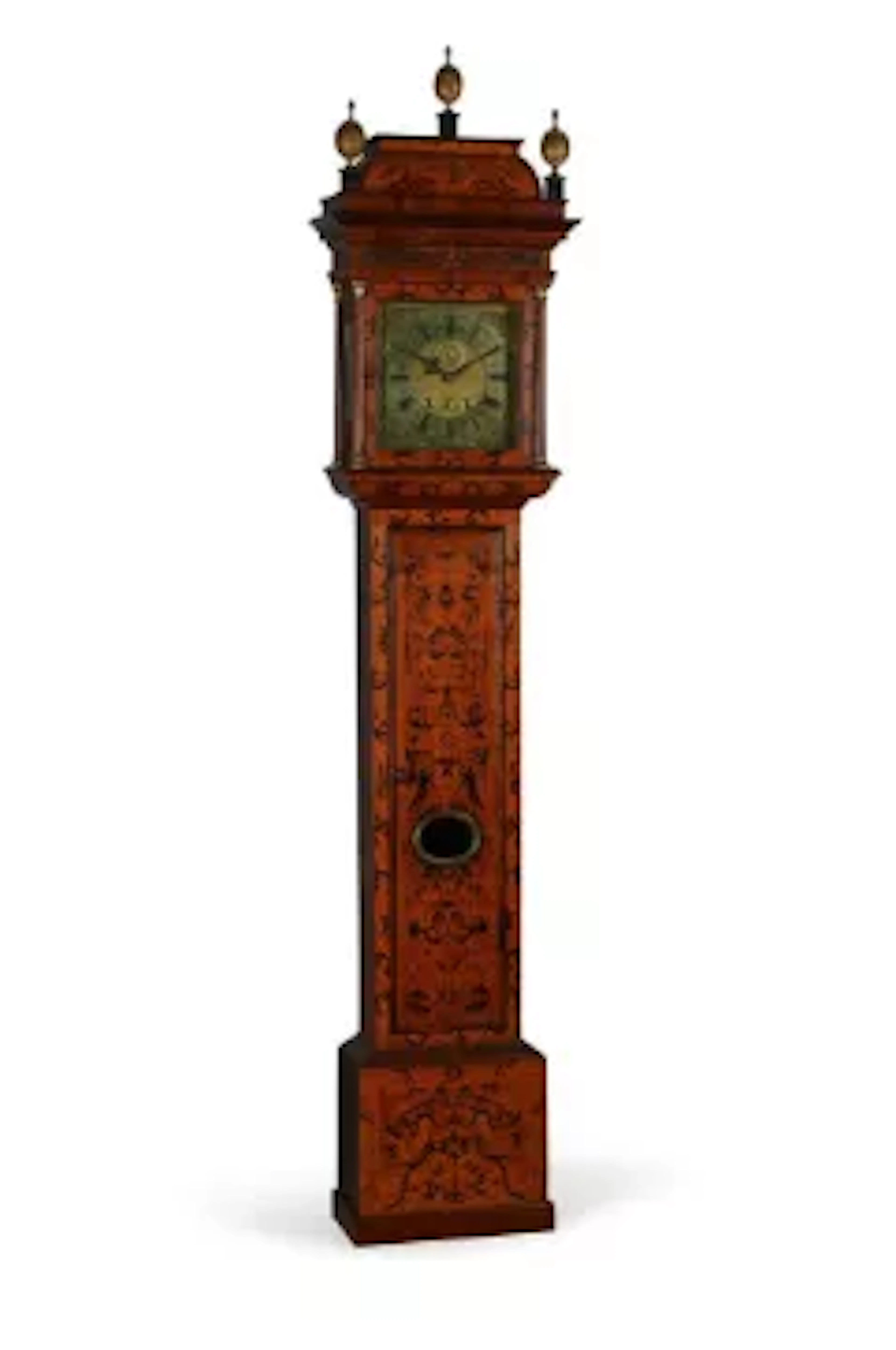 A WILLIAM III WALNUT AND ARABESQUE MARQUETRY LONGCASE CLOCK OF ONE-MONTH