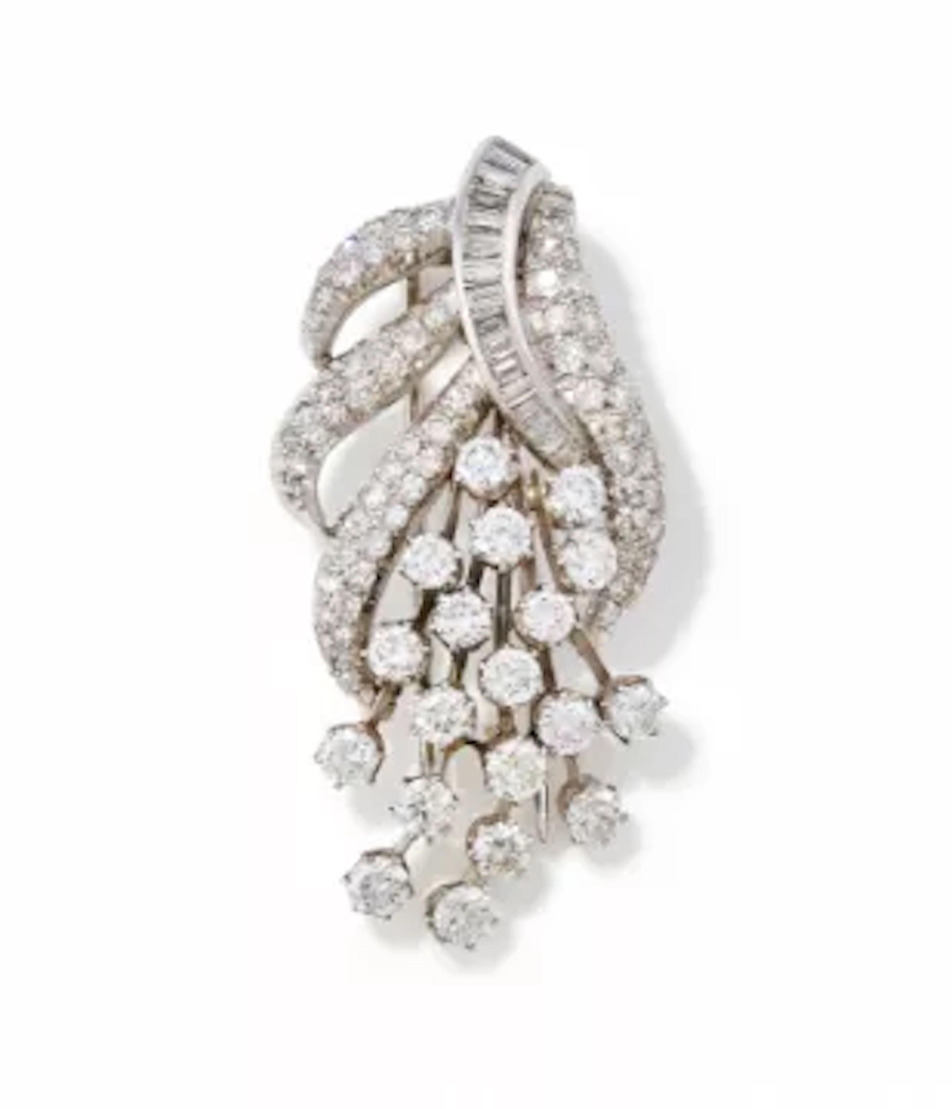 A DIAMOND SPRAY BROOCH