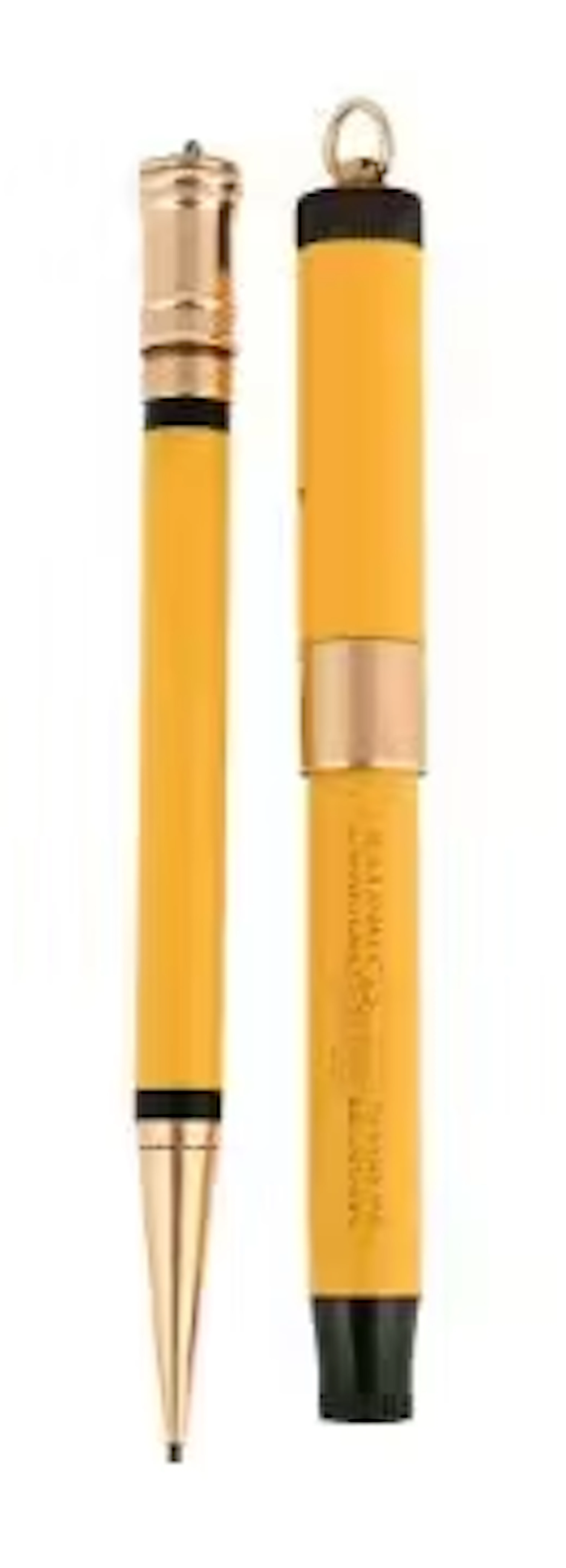 PARKER, LADY DUOFOLD, A YELLOW FOUNTAIN PEN AND A PROPELLING PENCIL