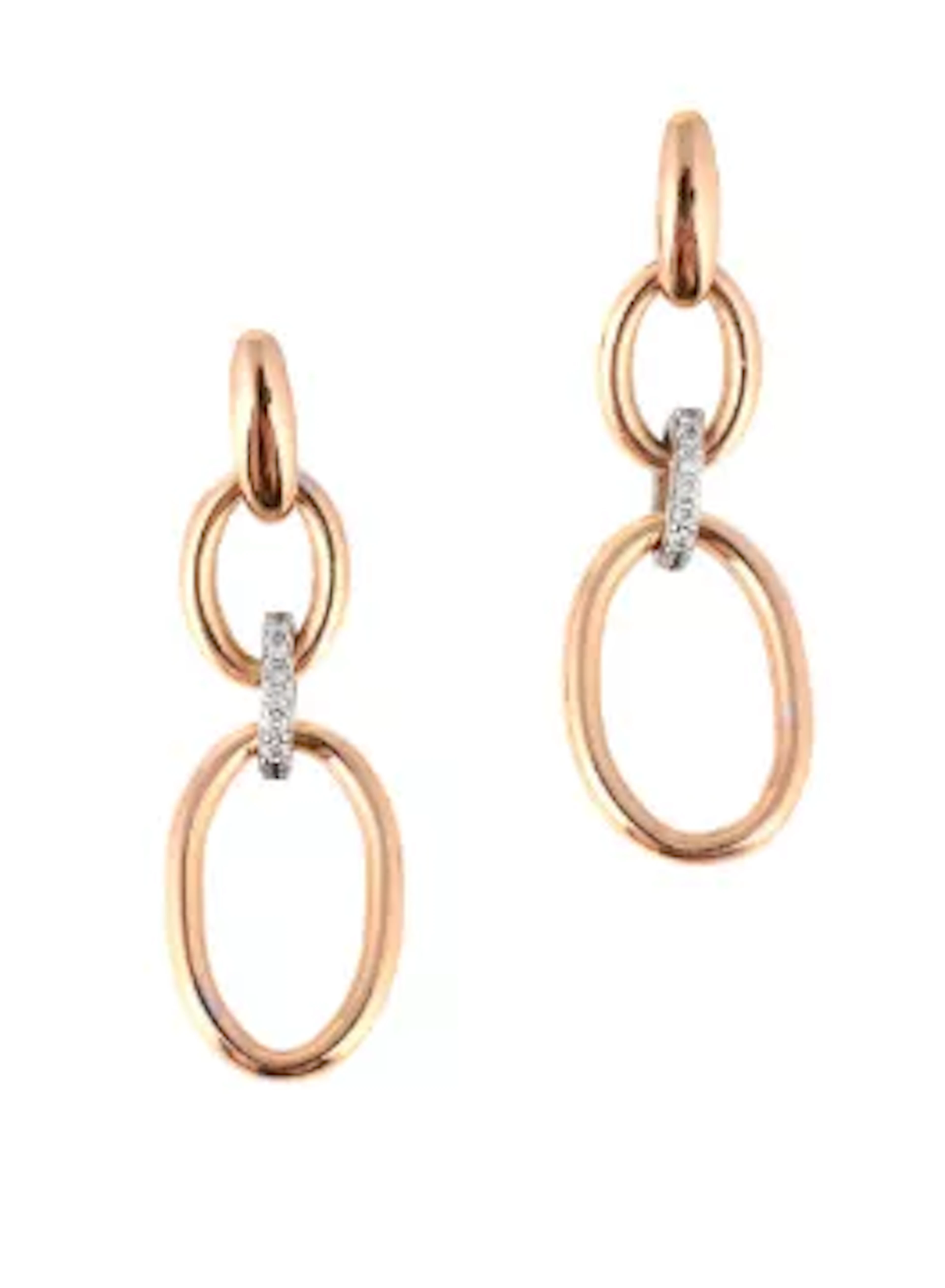 A PAIR OF DIAMOND SET PENDENT EARRINGS
