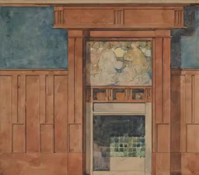 SIR FRANK BRANGWYN (BRITISH 1867-1956), FIREPLACE DESIGN CIRCA. 1900