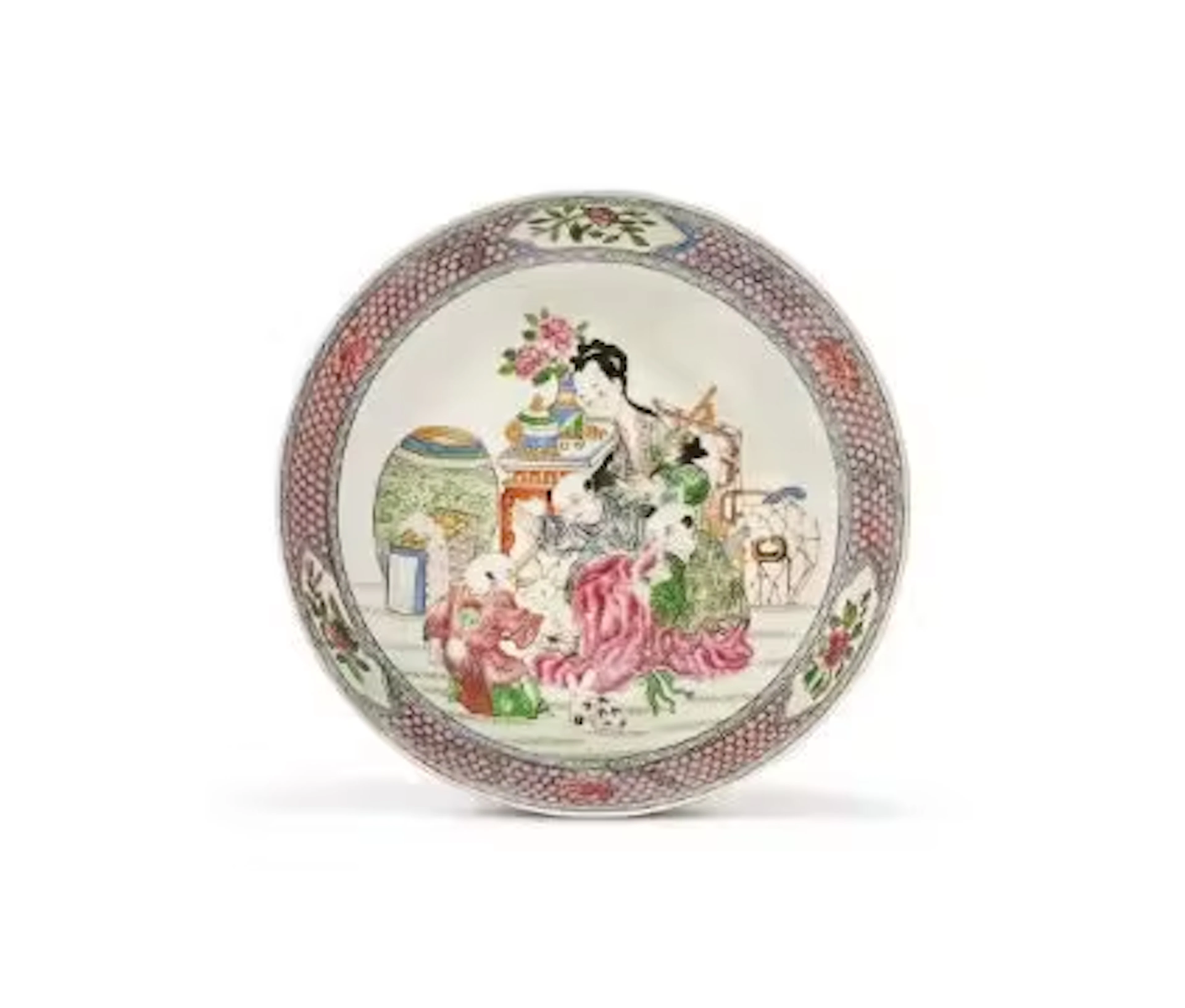 A Samson Chinese style ruby-backed saucer dish