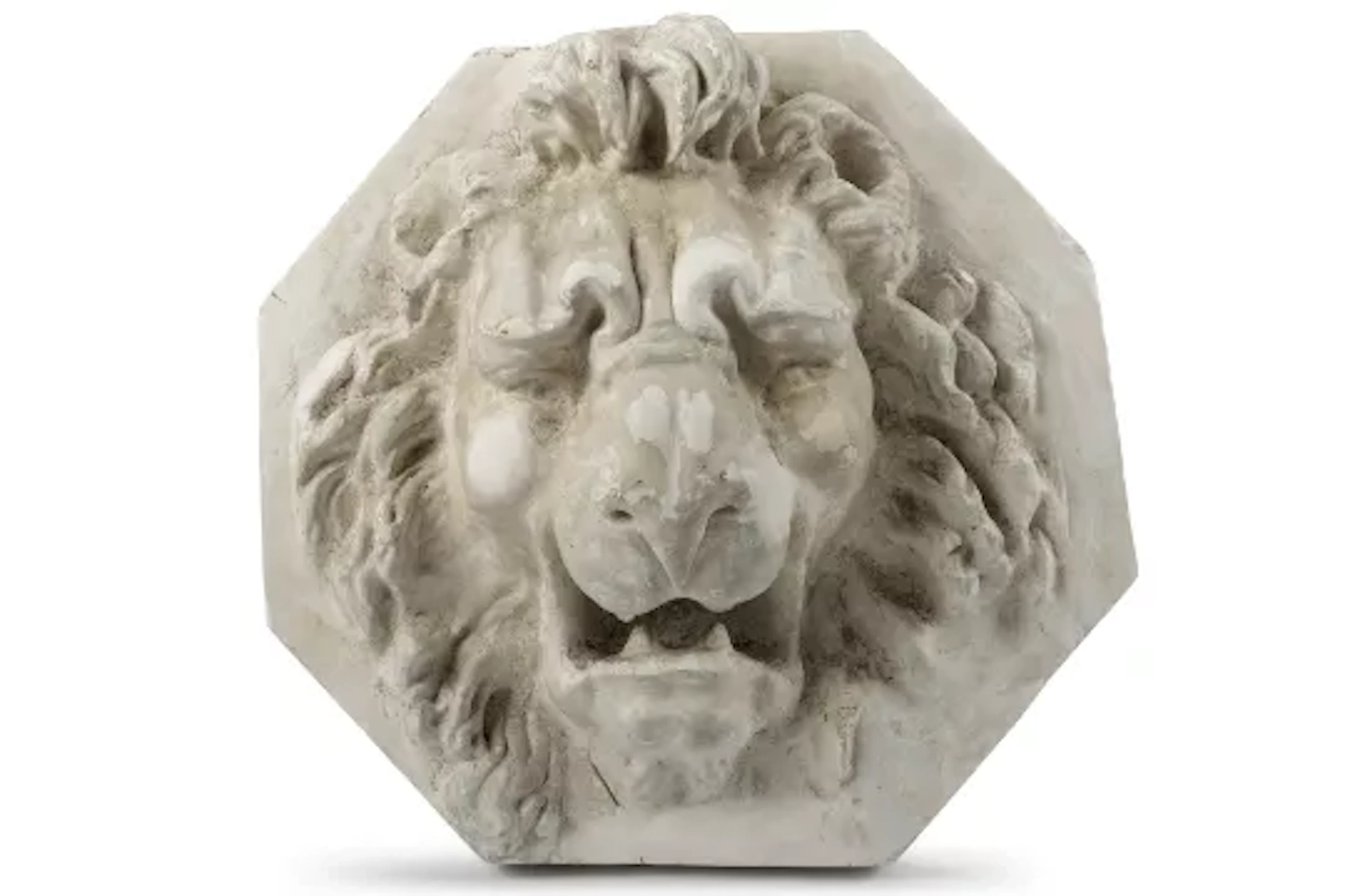 A PLASTER LION HEAD WALL MOUNT, 20TH CENTURY
