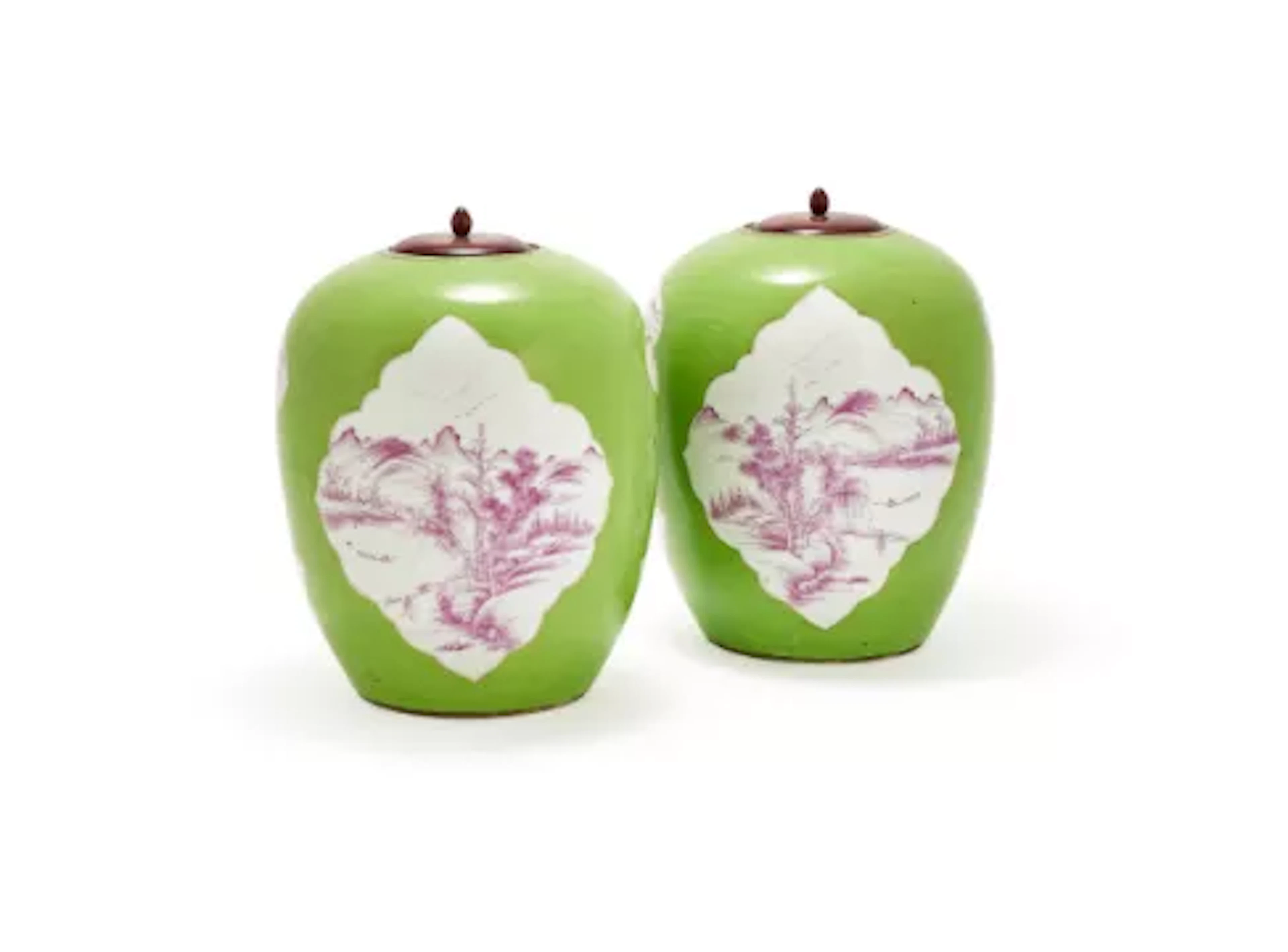 A pair of Chinese famille rose porcelain jars, 19th century
