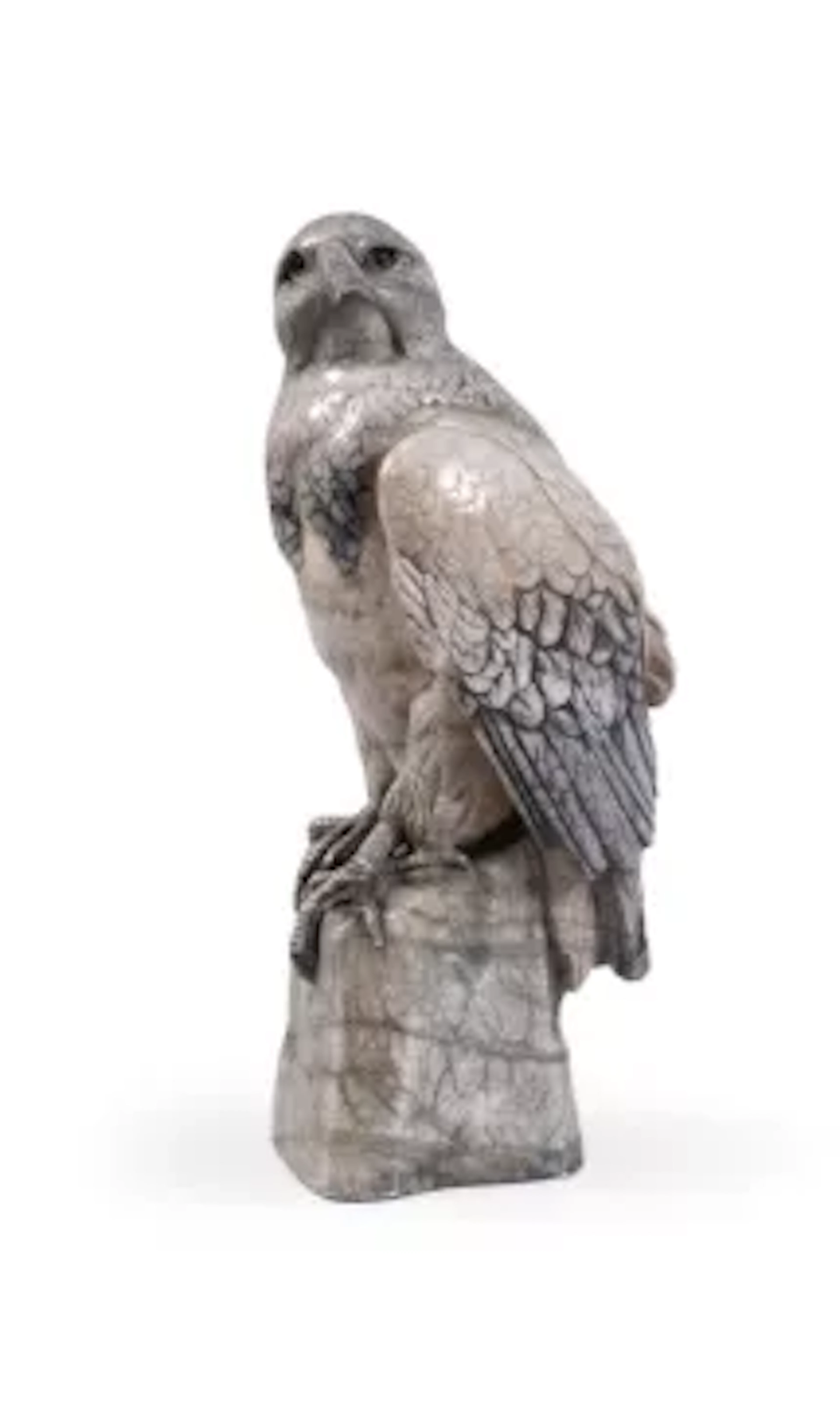FRITZ KOCHENDÖRFER (1871-1942), A CARVED WHITE MARBLE FIGURE OF AN EAGLE