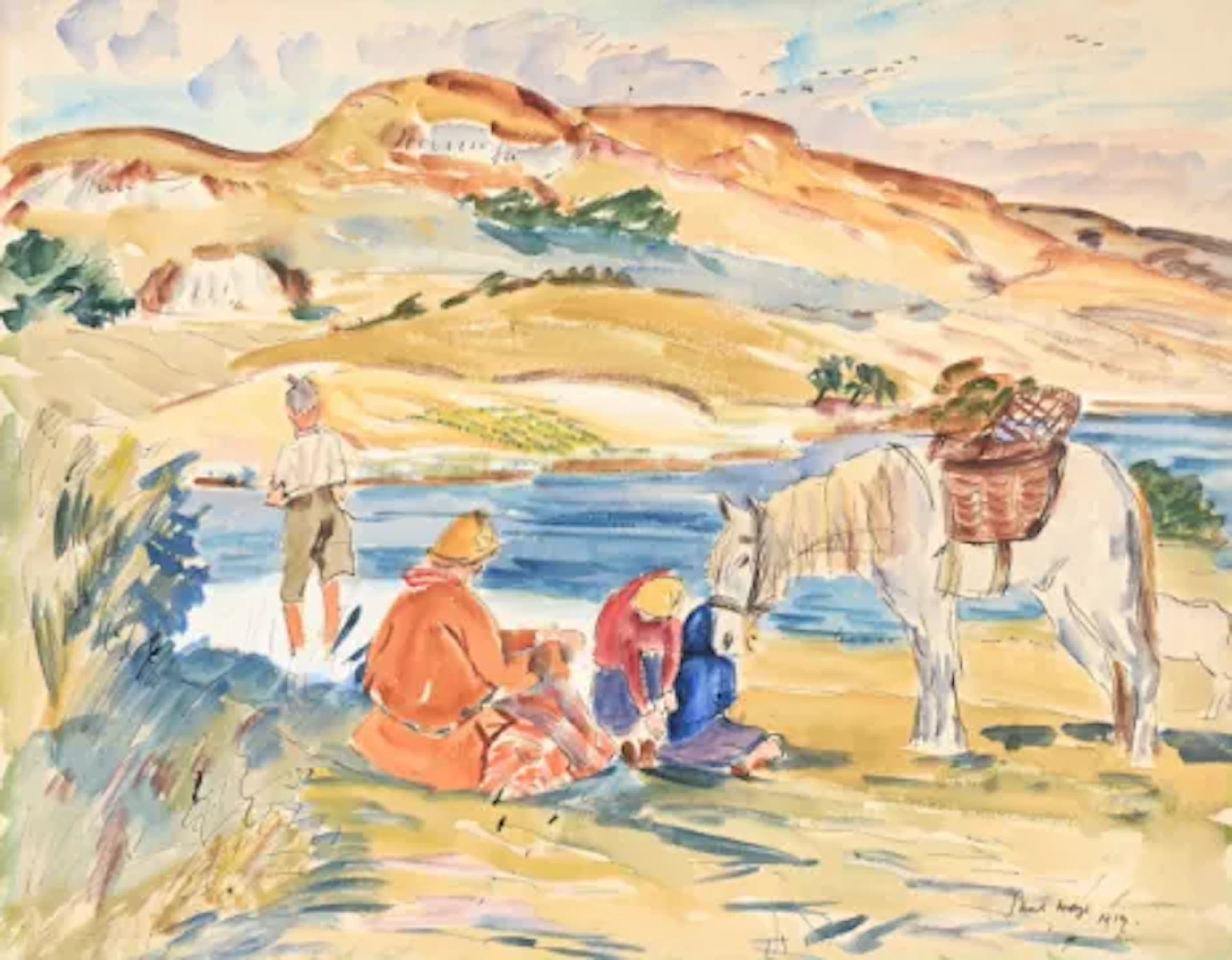 λ PAUL LUCIEN MAZE (FRENCH/BRITISH 1887-1979), HIGHLAND PICNIC, BLACK