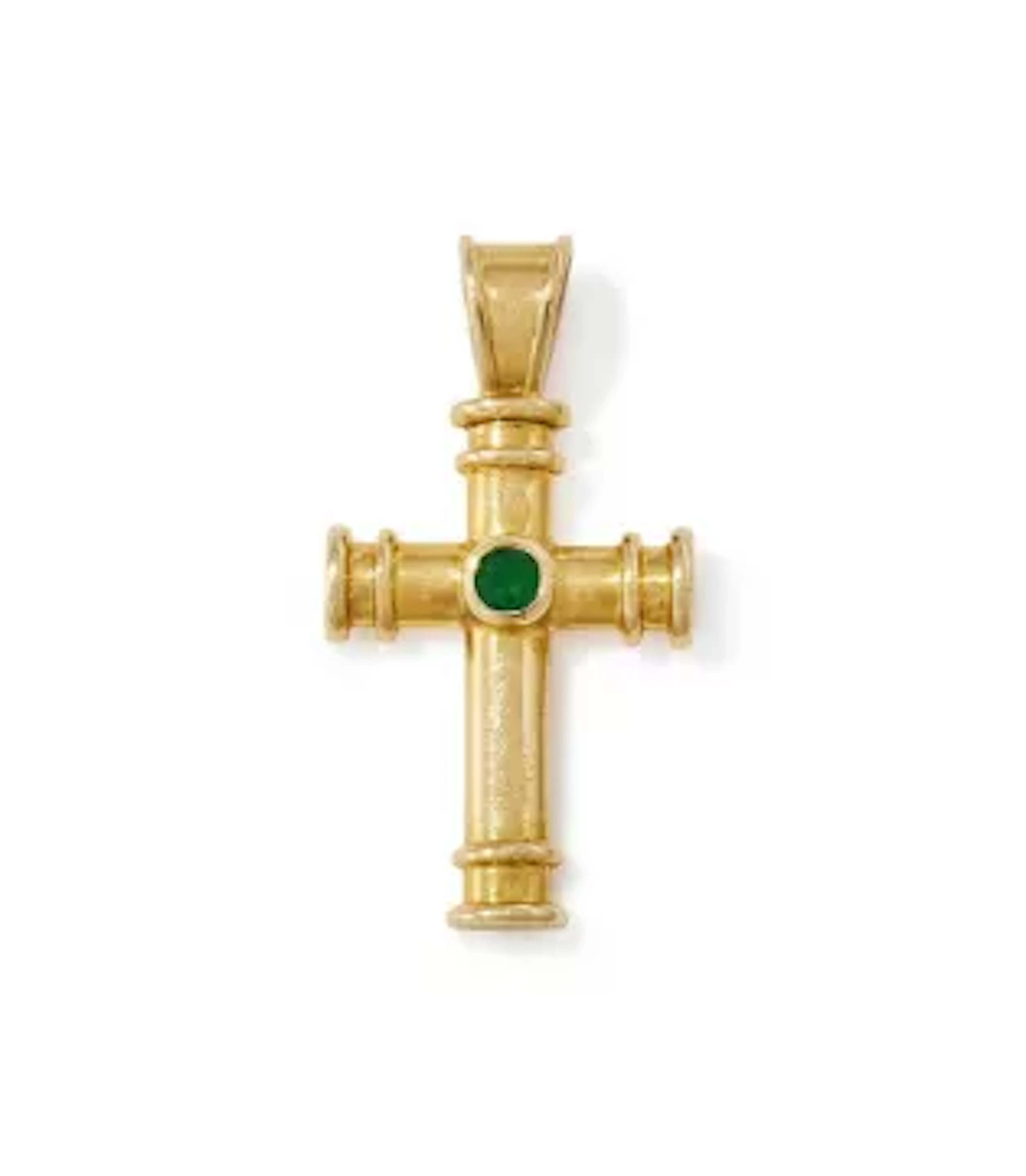 THEO FENNELL, AN EMERALD SET CROSS PENDANT