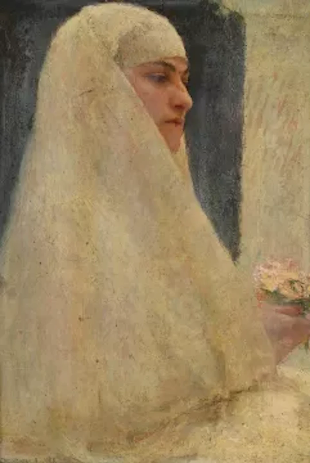 PASCAL DAGNAN-BOUVERET (FRENCH 1852-1929), PORTRAIT OF A NUN IN PROFILE