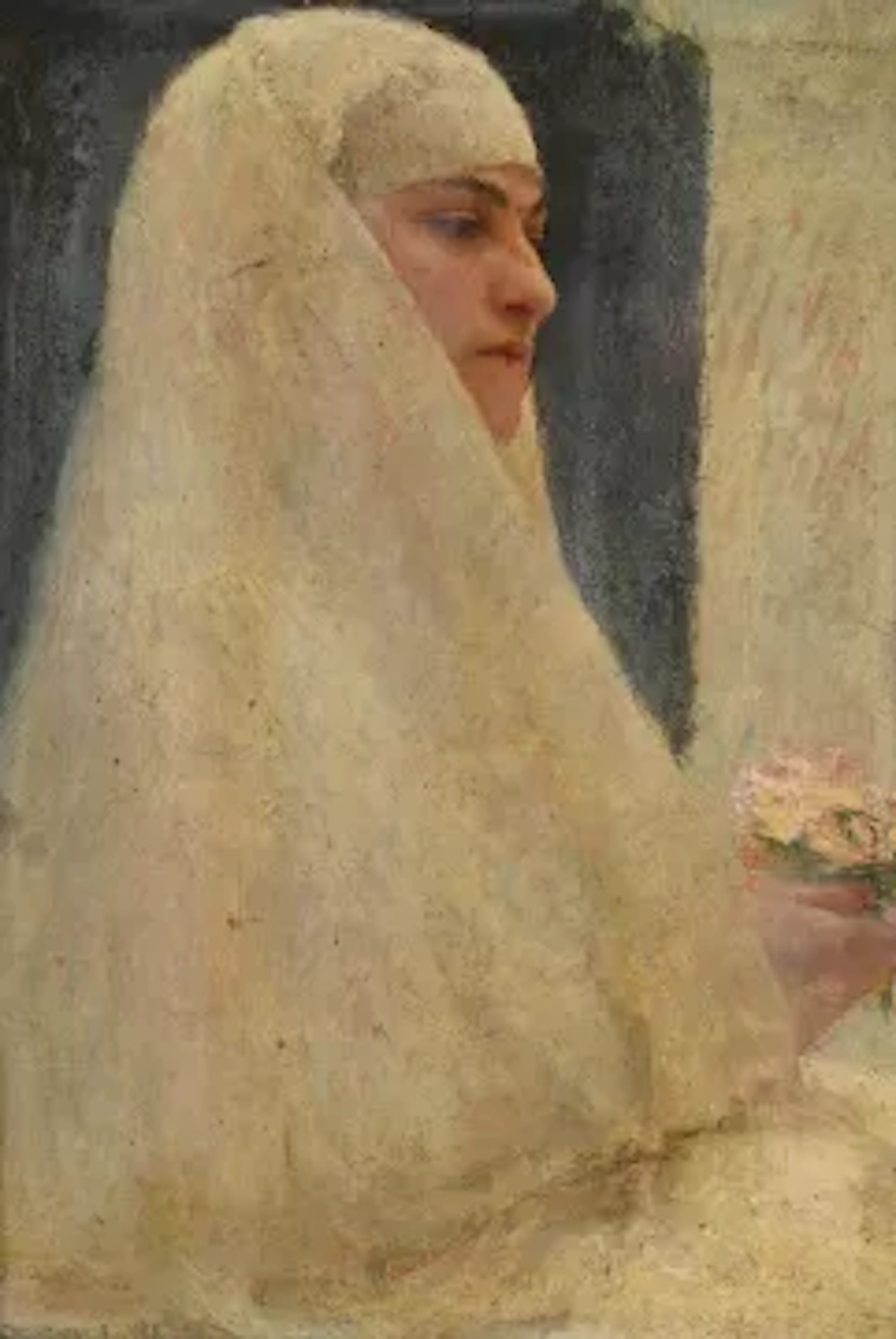 PASCAL DAGNAN-BOUVERET (FRENCH 1852-1929), PORTRAIT OF A NUN IN PROFILE