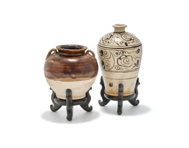 A small Chinese Cizhou-type meiping vase, Yuan Dynasty (1271-1368)