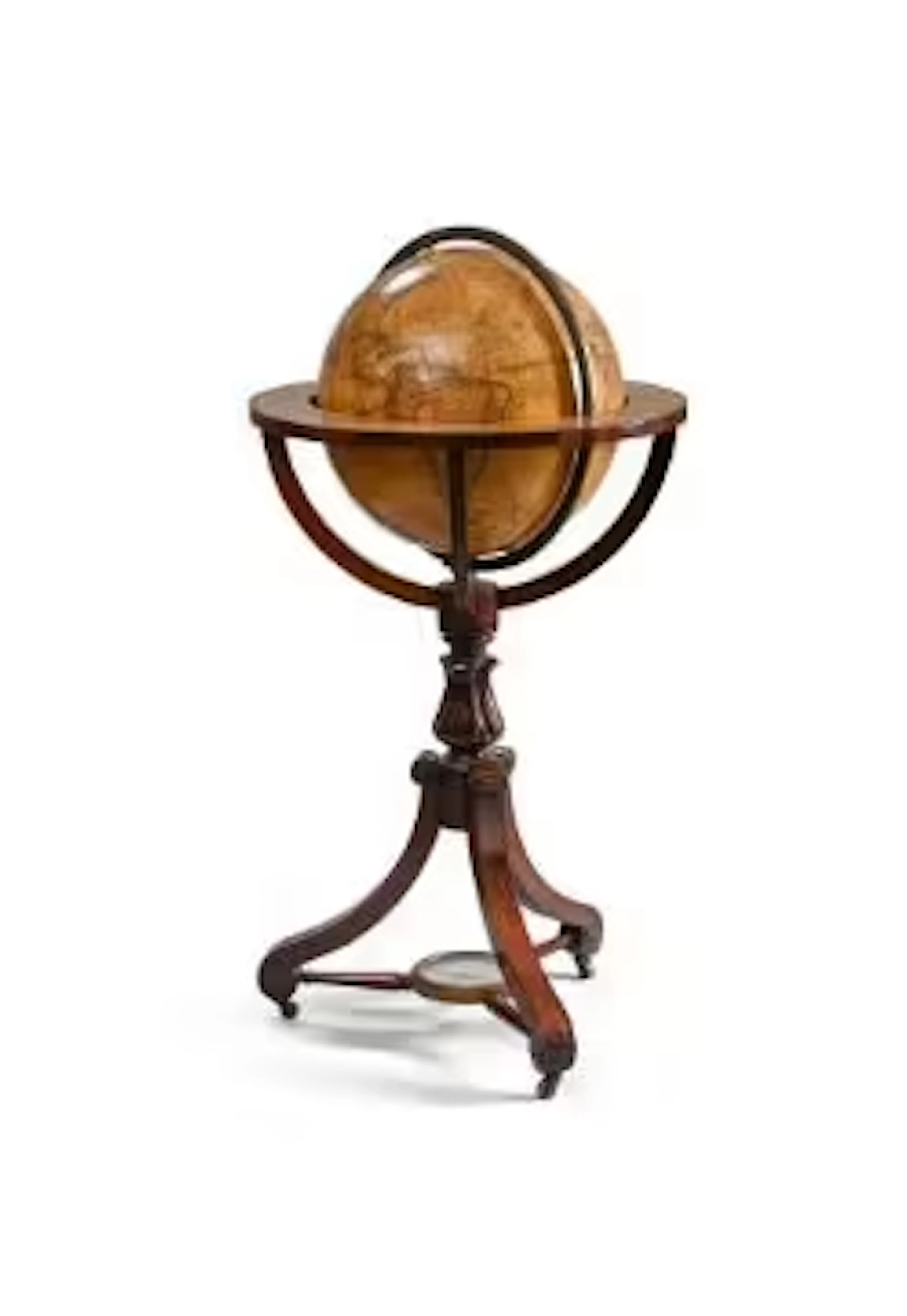 A WILLIAM IV 15-INCH FLOOR-STANDING LIBRARY GLOBE