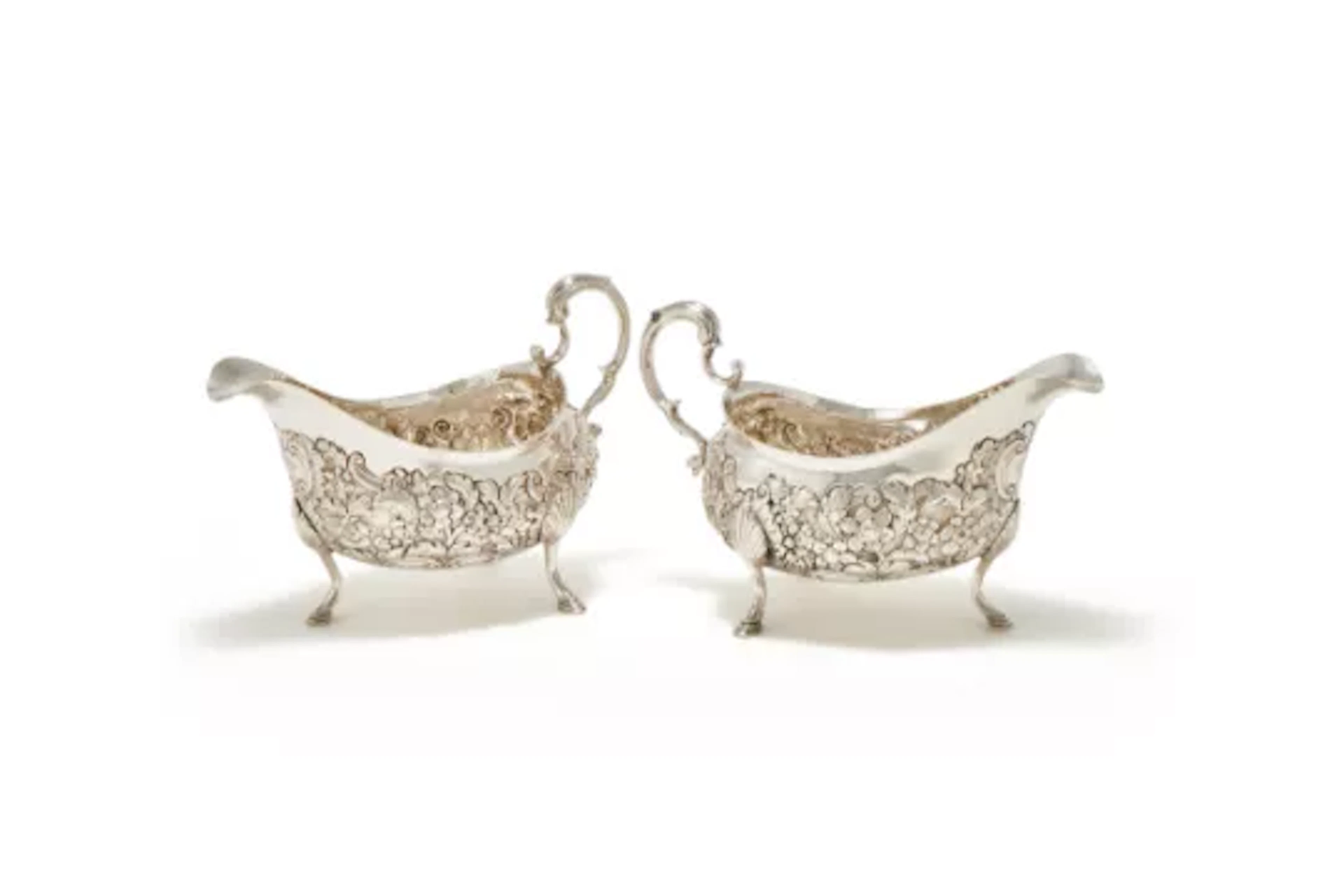 A PAIR OF IRISH PROVINCIAL SILVER OVAL SAUCE BOATS, POSSIBLY BY HENRY