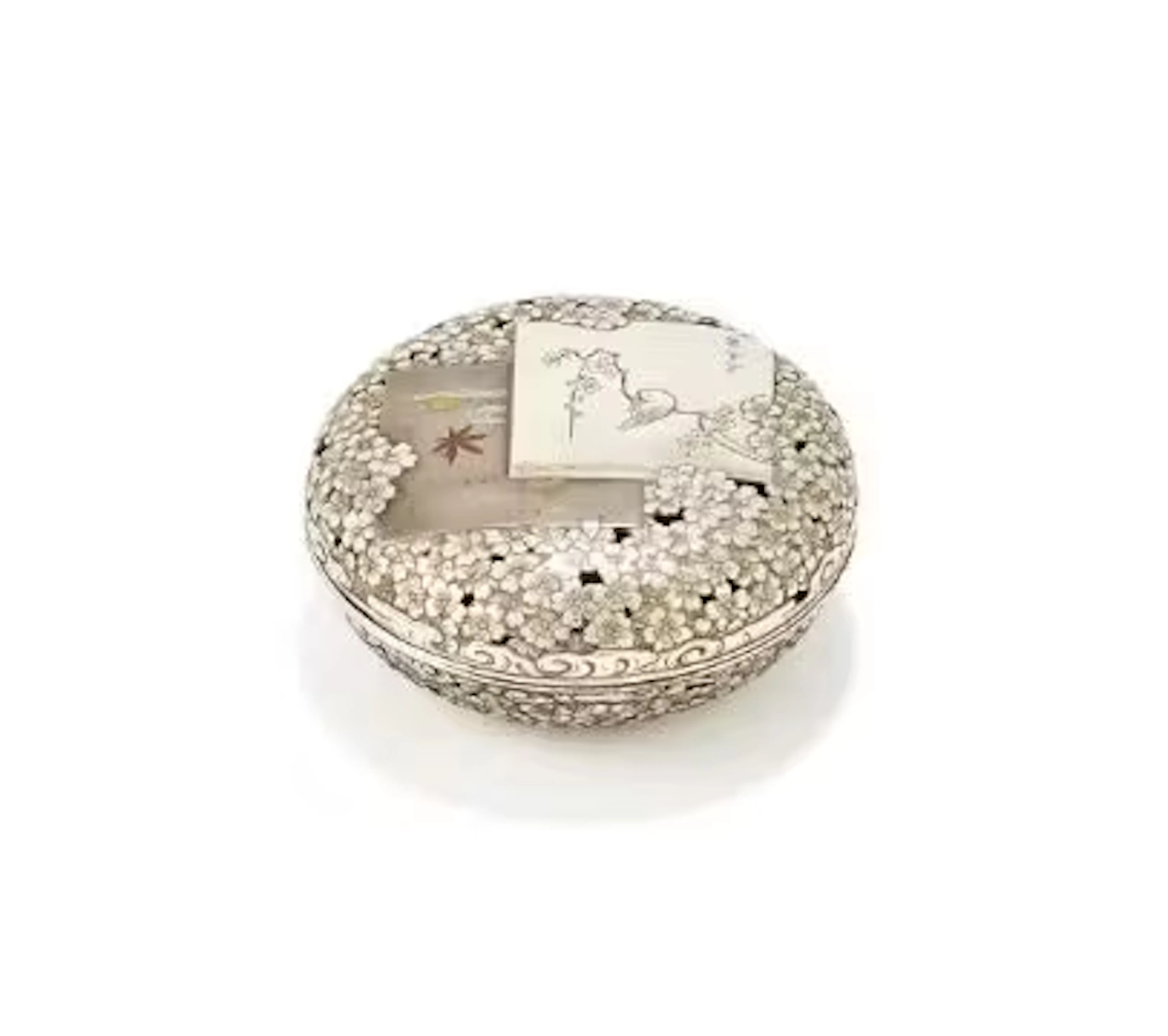 A Japanese Silver Kogo of manju form