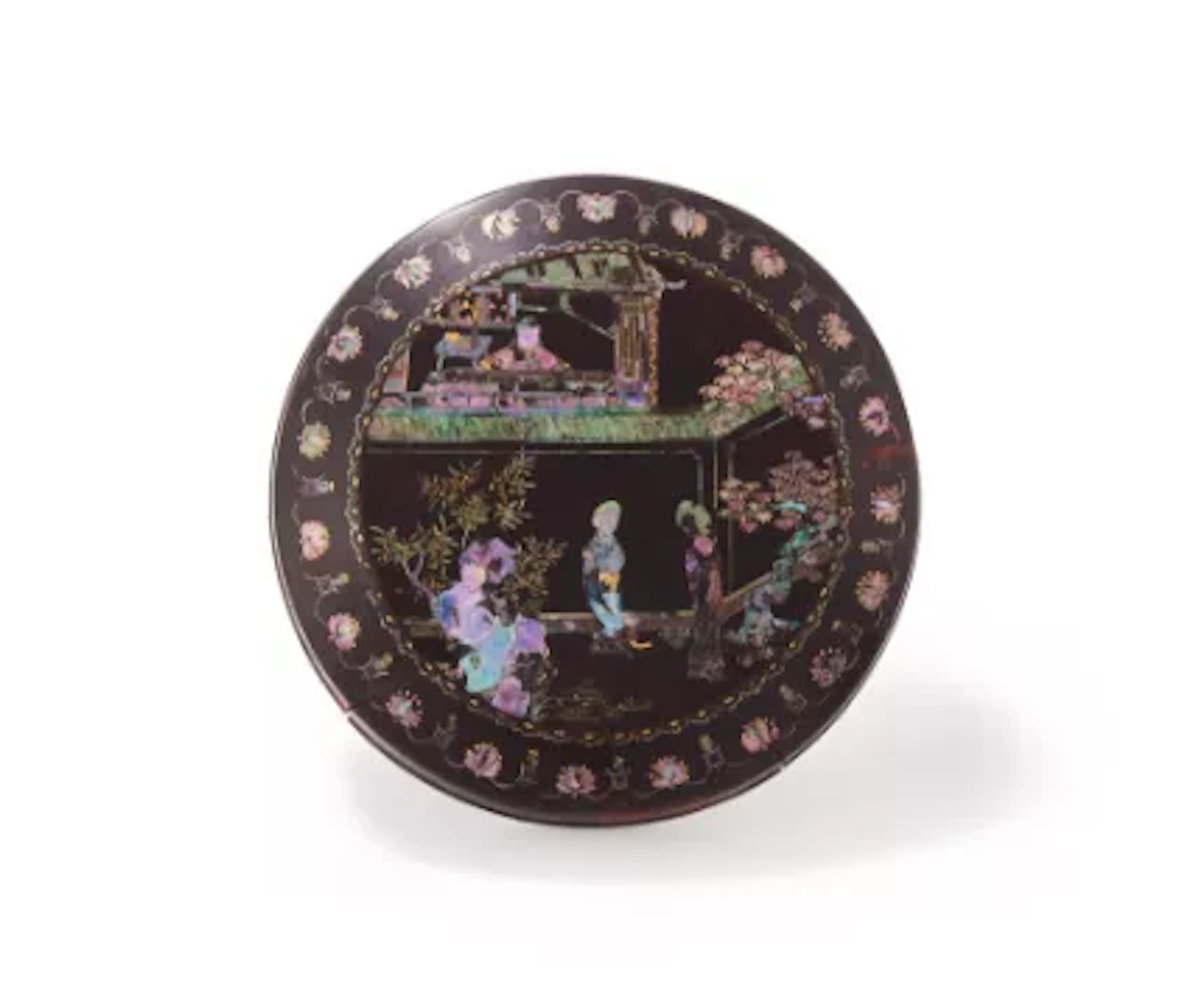 A Chinese 'Western Chamber' mother-of pearl inlaid box and cover