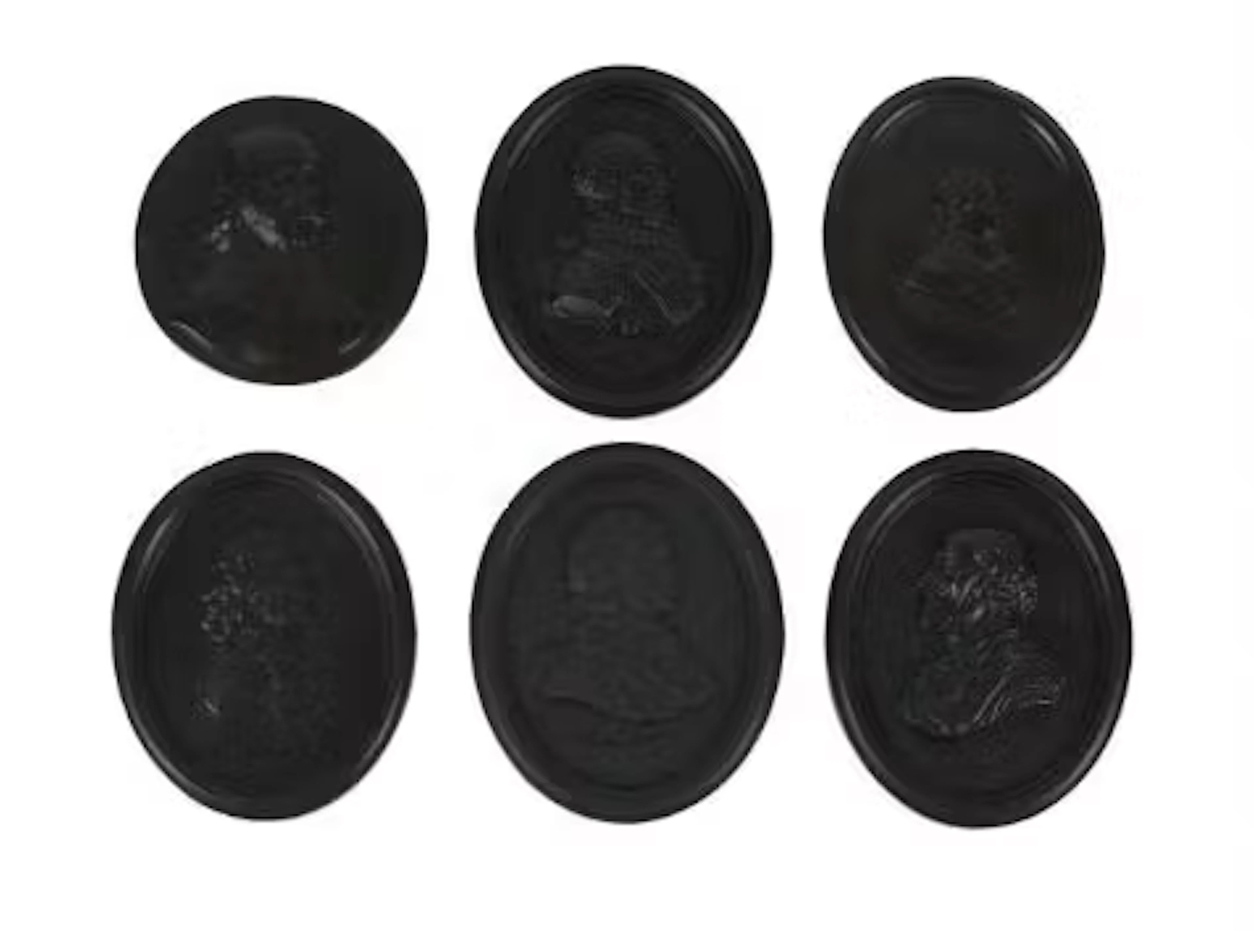 A COLLECTION OF VARIOUS OTHER BLACK BASALT OVAL PORTRAIT PLAQUES OF