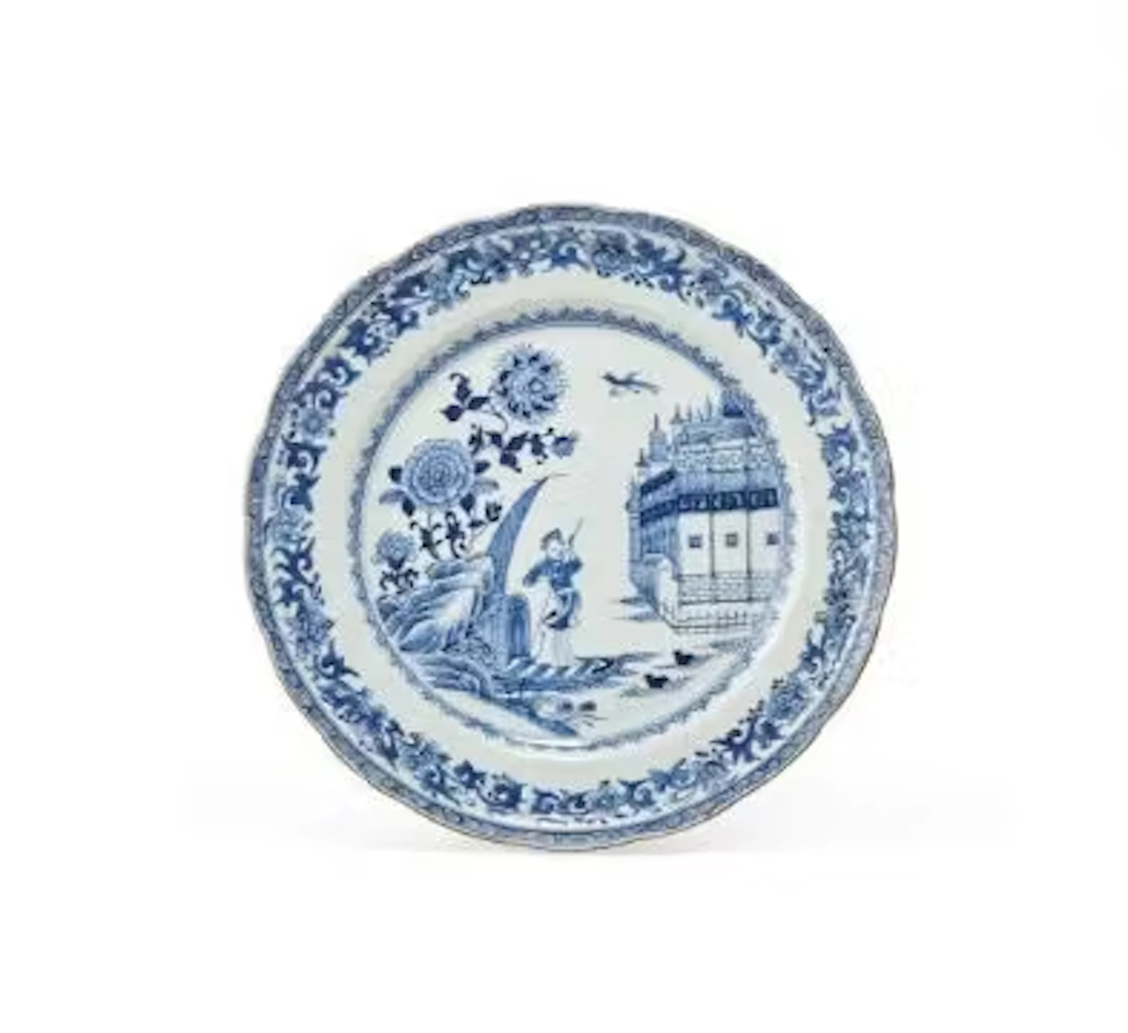 A Chinese blue and white dish