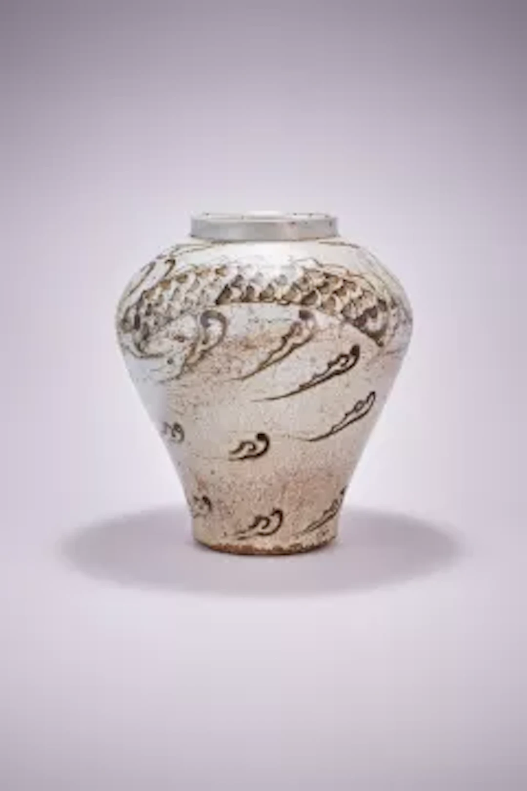 A Korean iron decorated stoneware 'dragon' jar, yongjonhang, Joseon