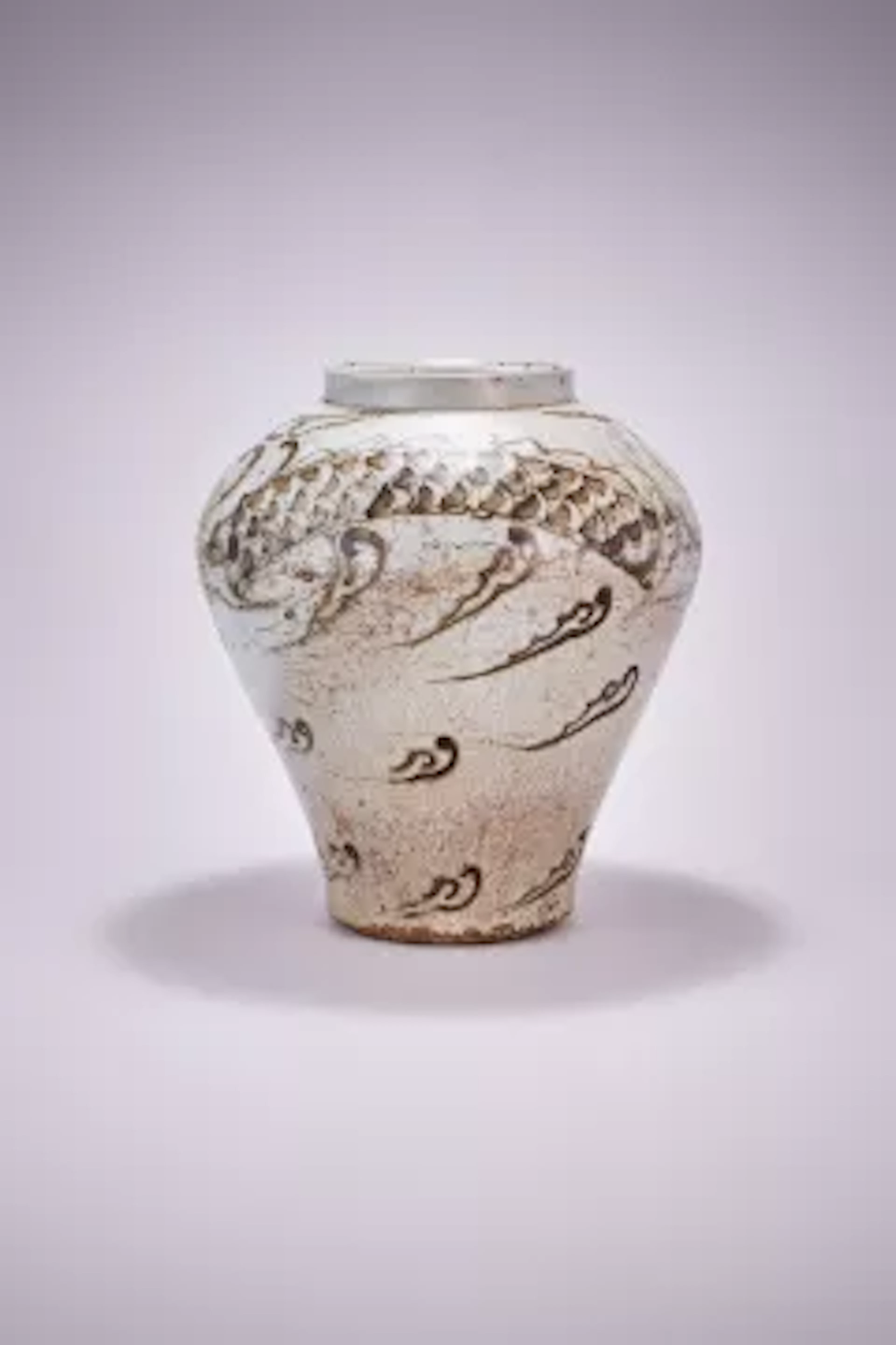 A Korean iron decorated stoneware 'dragon' jar, yongjonhang, Joseon
