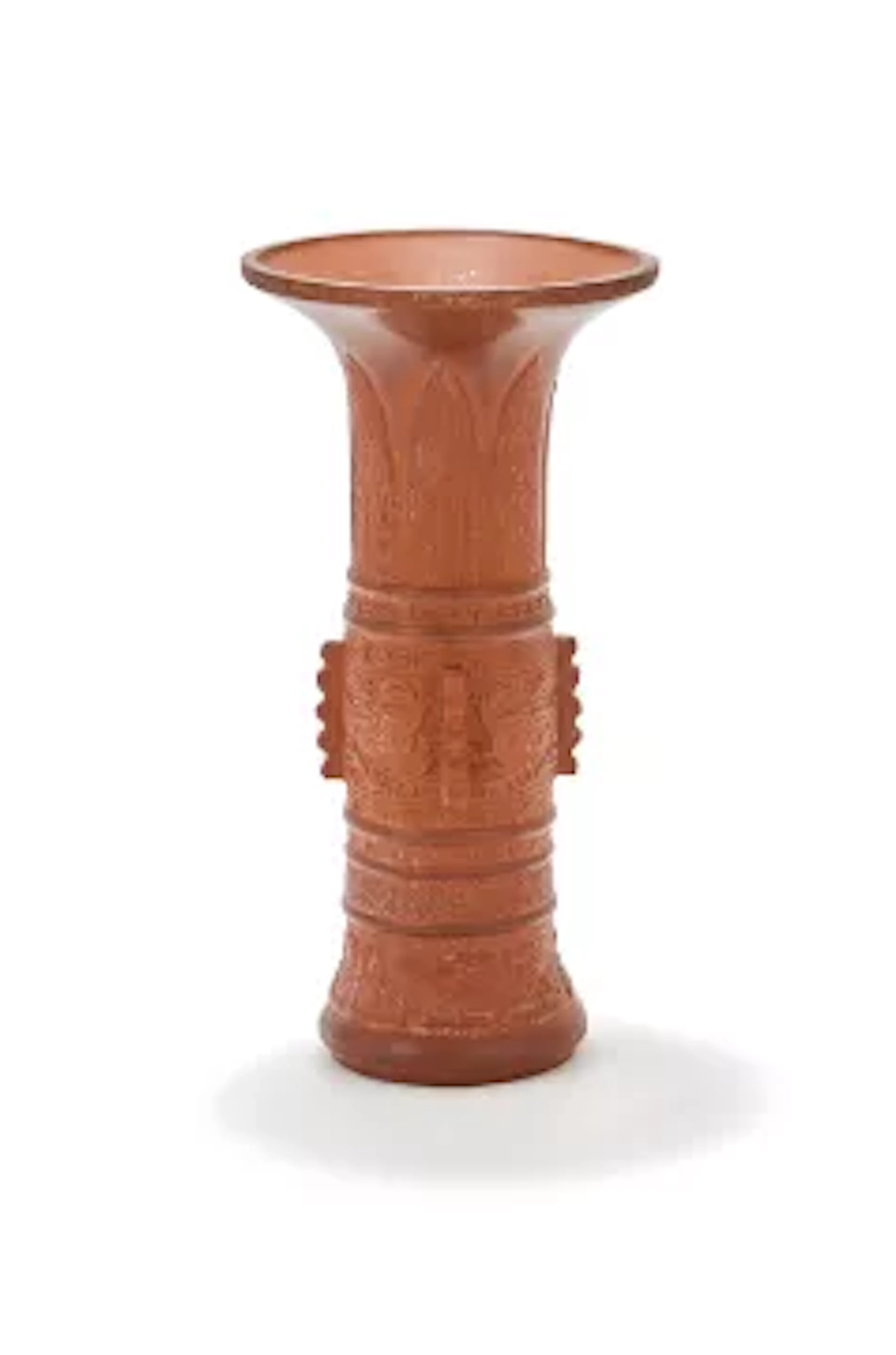 A Chinese yixing gu-formed vase, 19th century